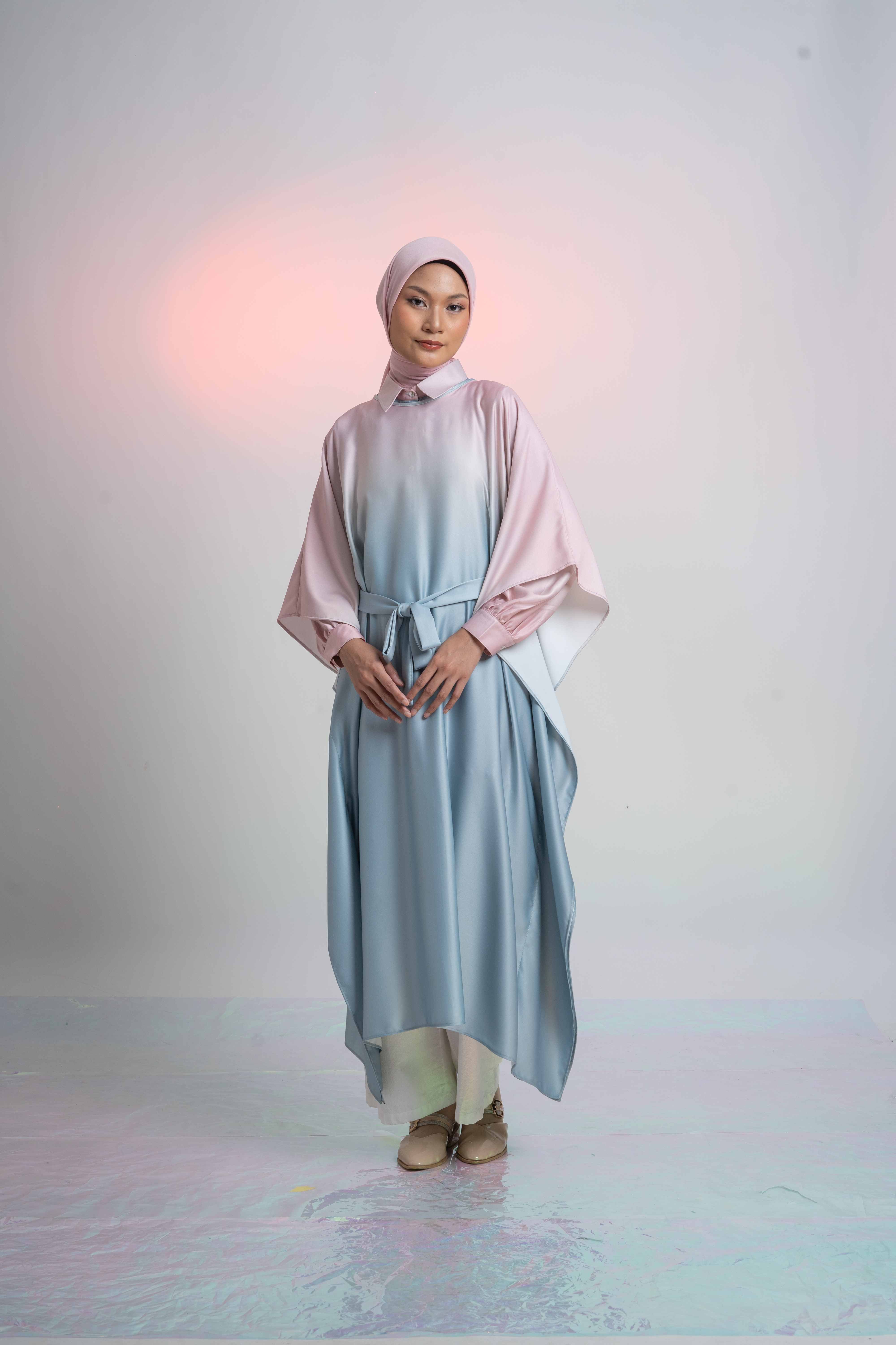 L Dress Kaftan Ombre - Blue