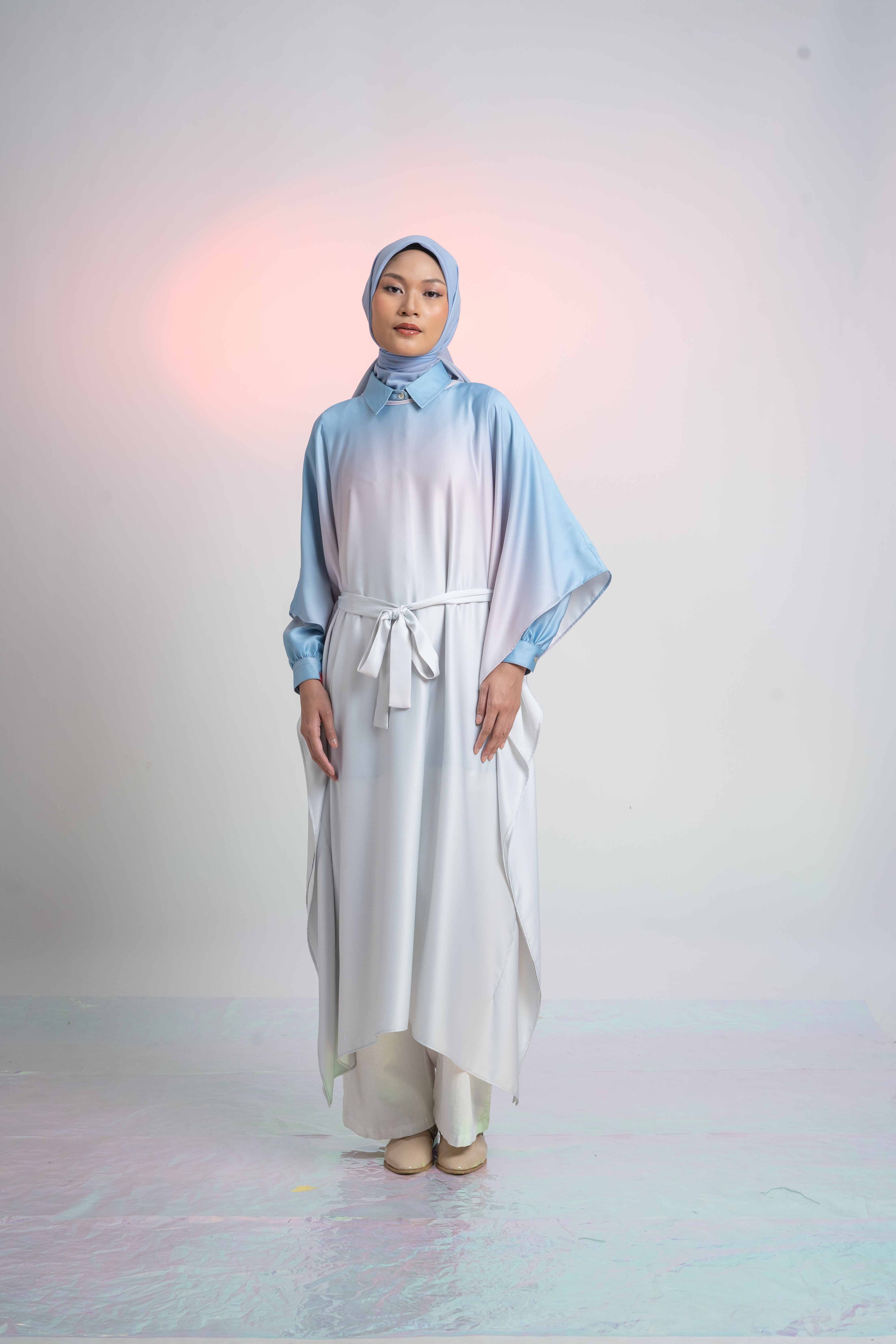 L Dress Kaftan Ombre - Silver Grey