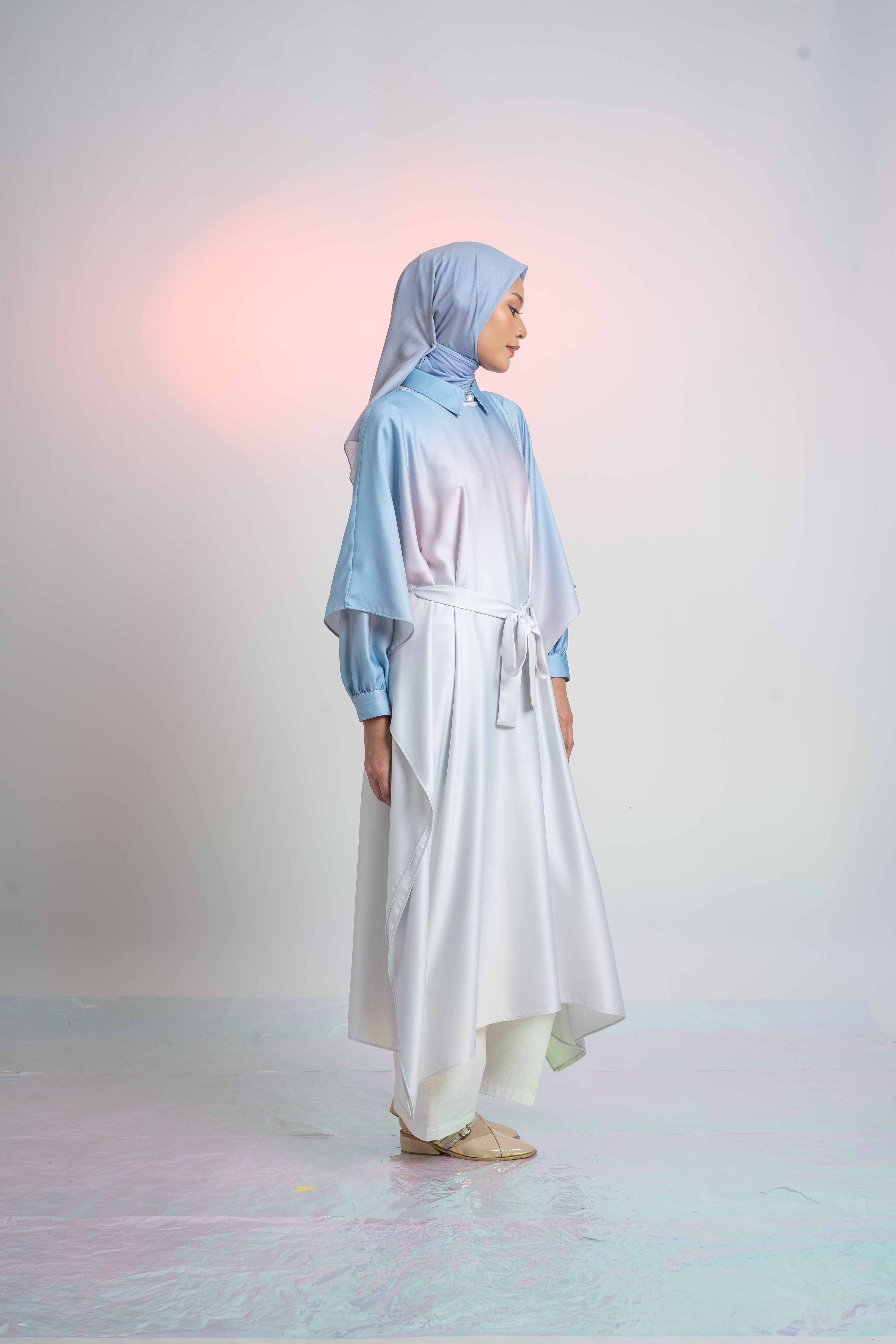 L Dress Kaftan Ombre - Silver Grey