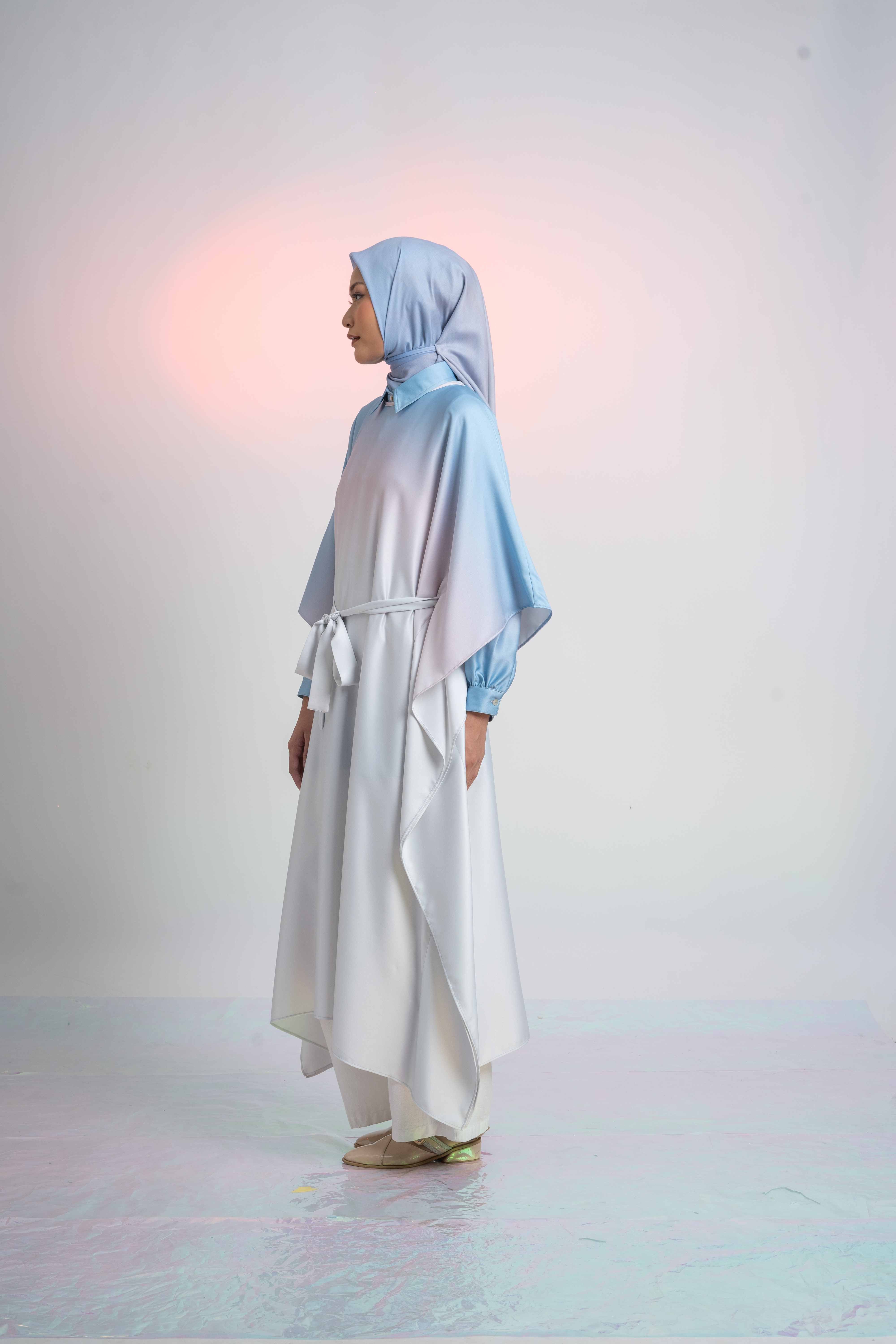 L Dress Kaftan Ombre - Silver Grey