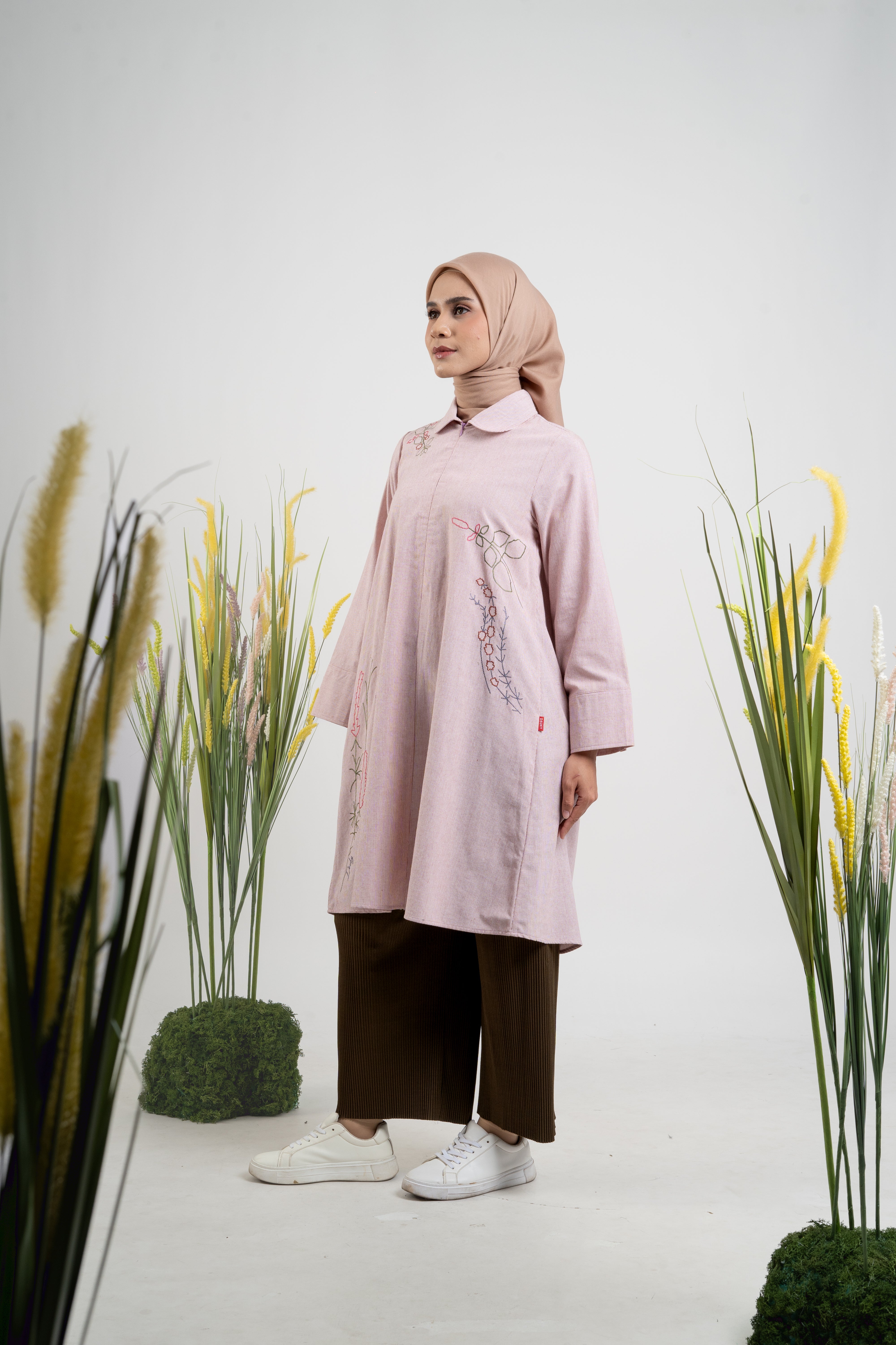 L Tunic Wild Flower - Dusty Pink