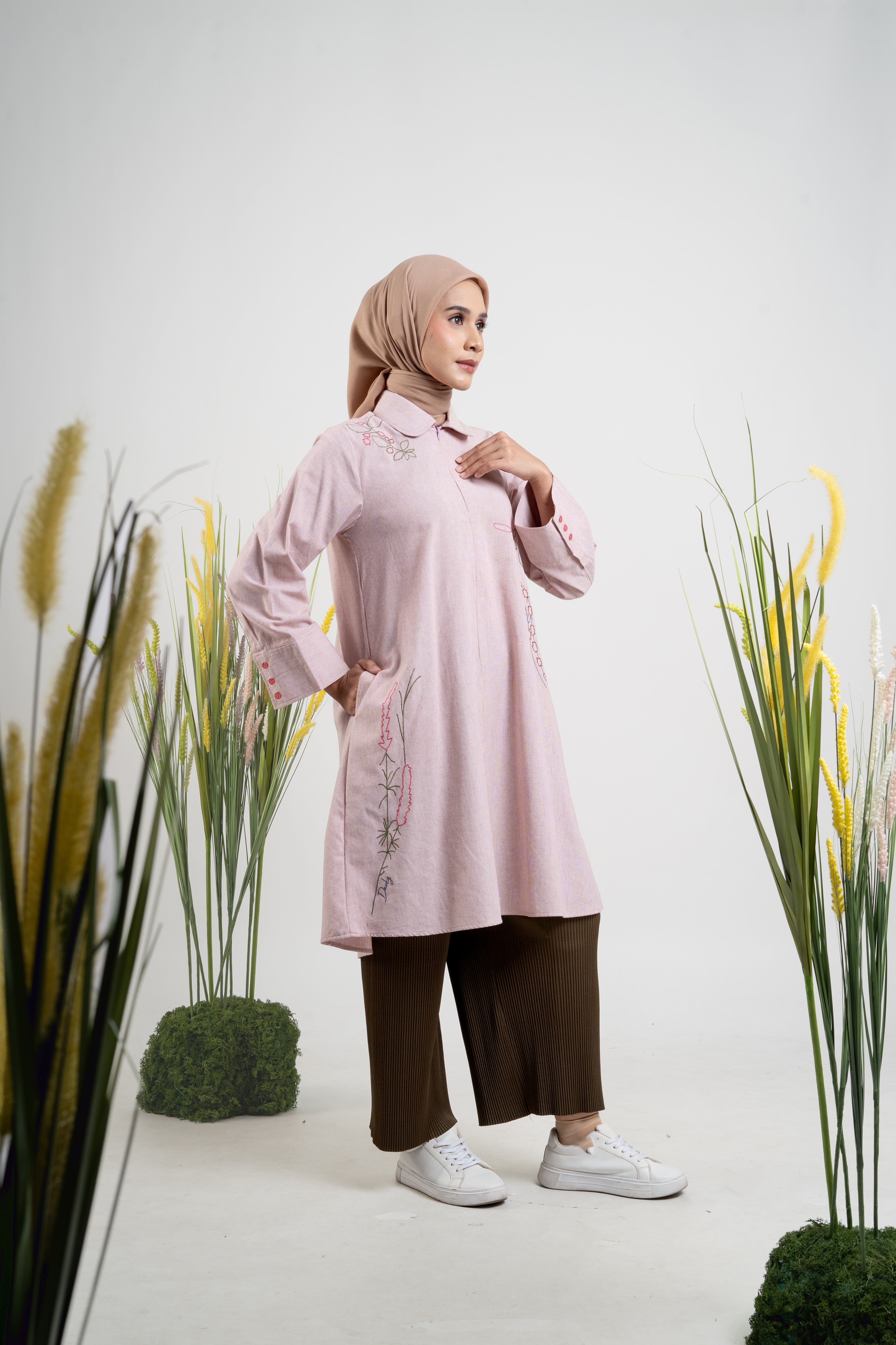 L Tunic Wild Flower - Dusty Pink