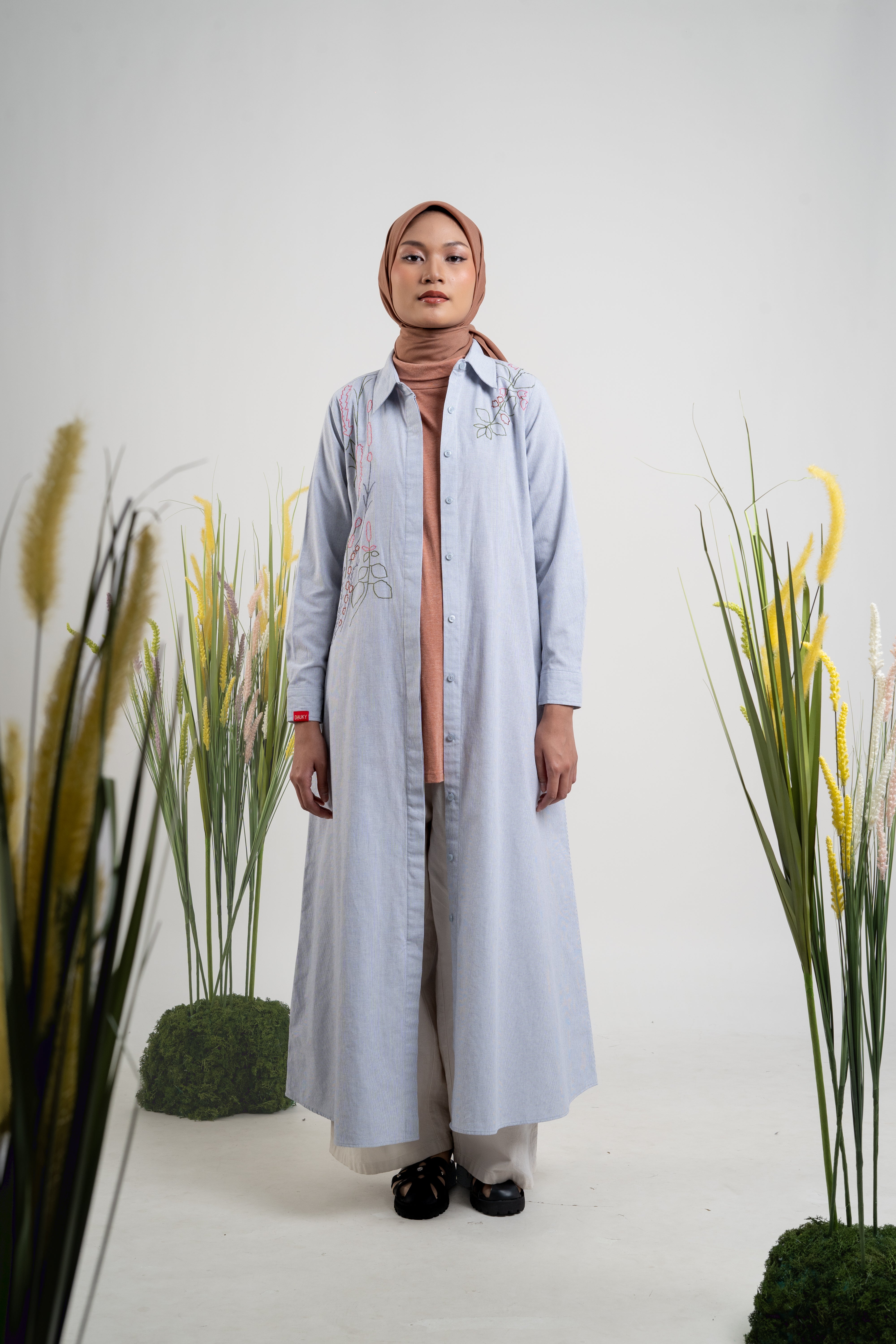 L Dress Wild Flower - Silver Grey