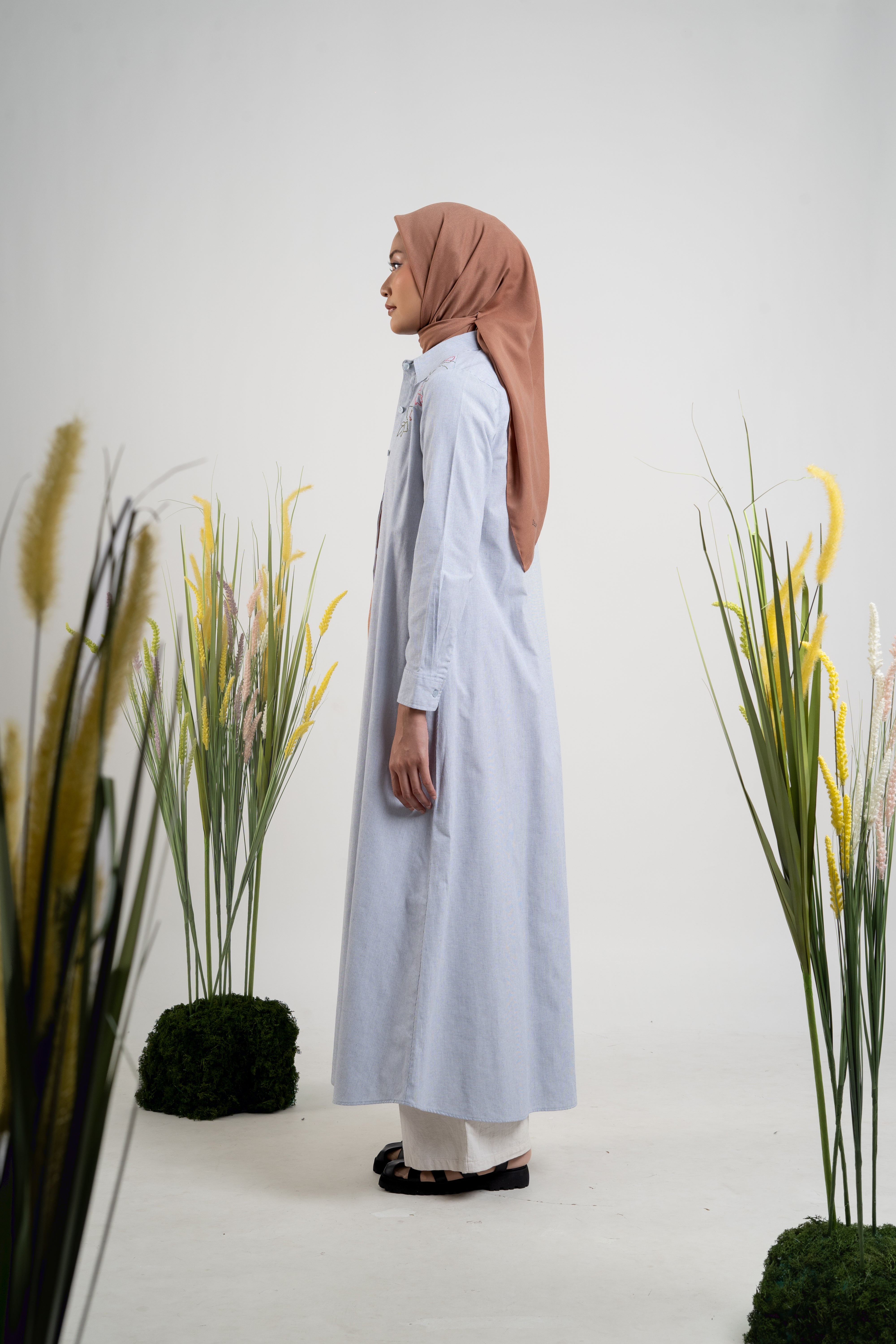 L Dress Wild Flower - Silver Grey
