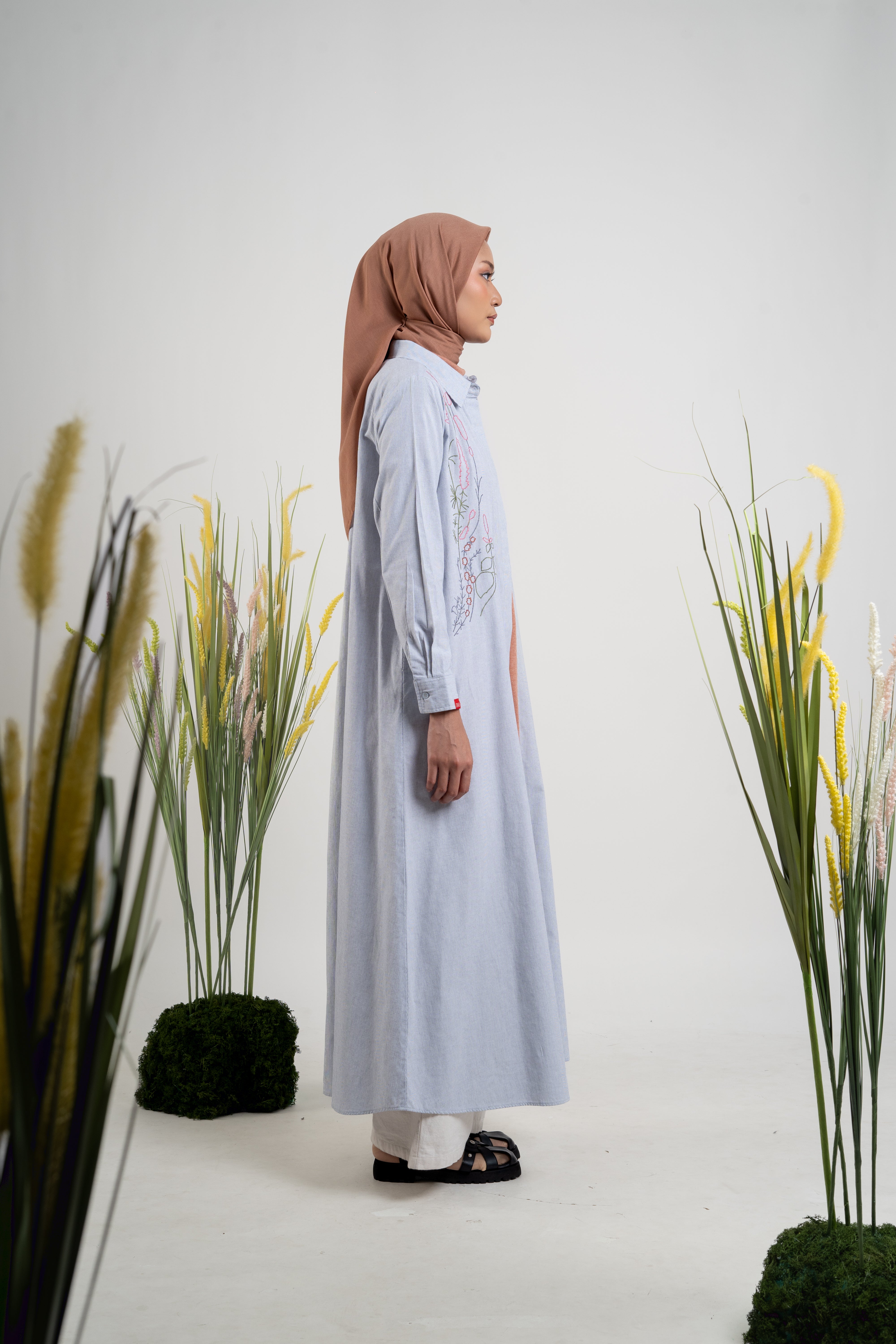 L Dress Wild Flower - Silver Grey