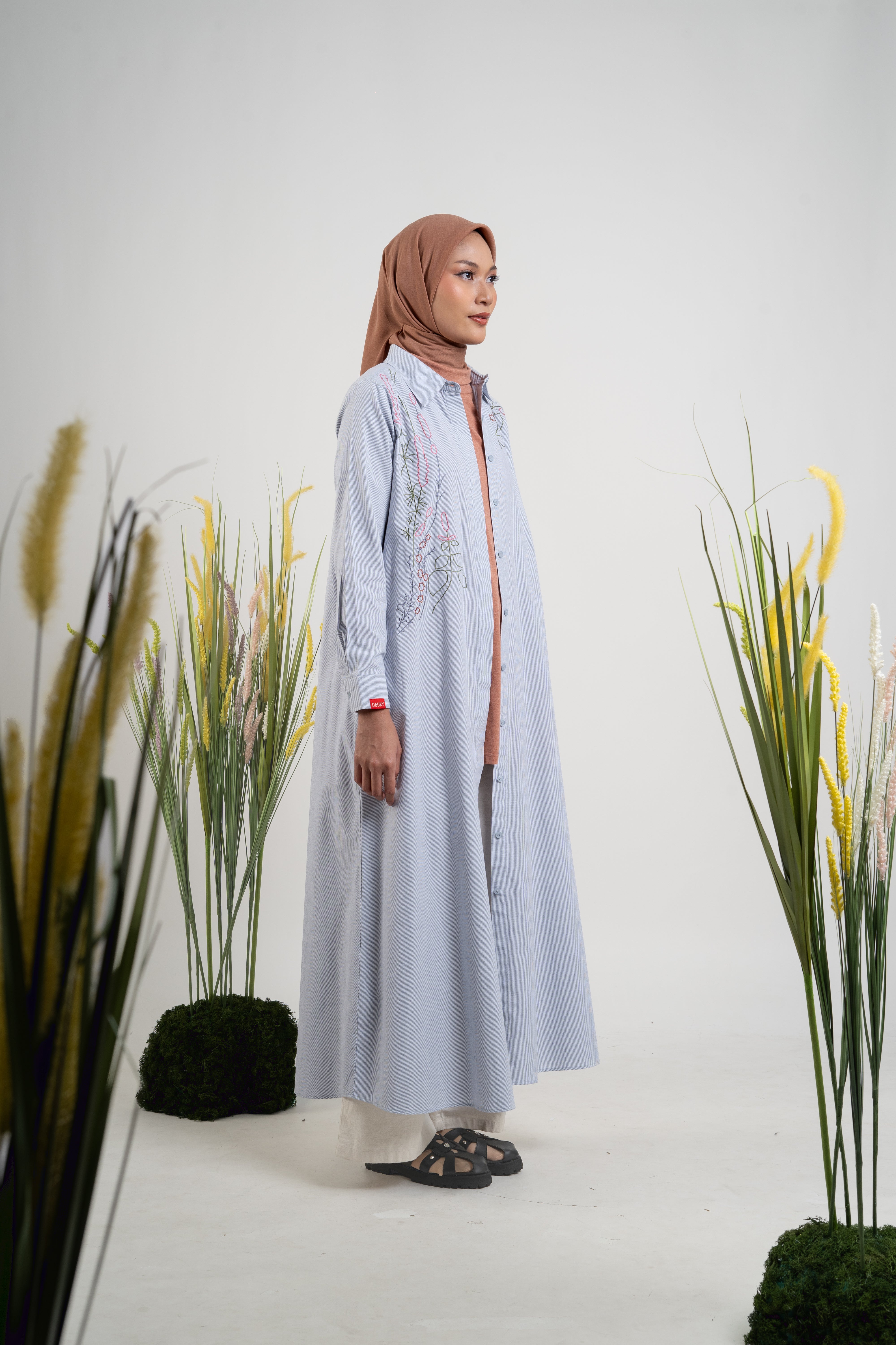 L Dress Wild Flower - Silver Grey