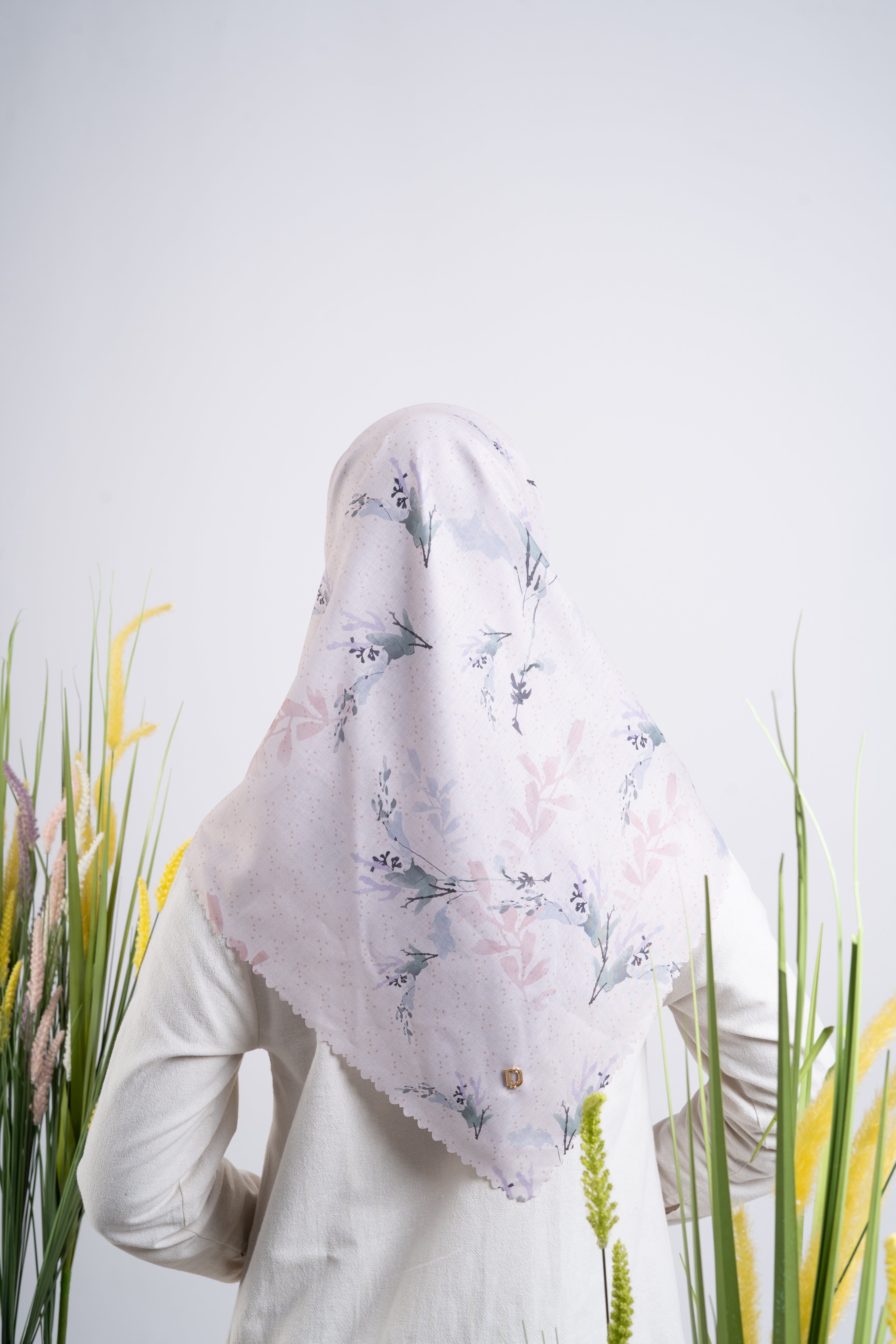 Floral Spreads Premium Scarf - Ivory