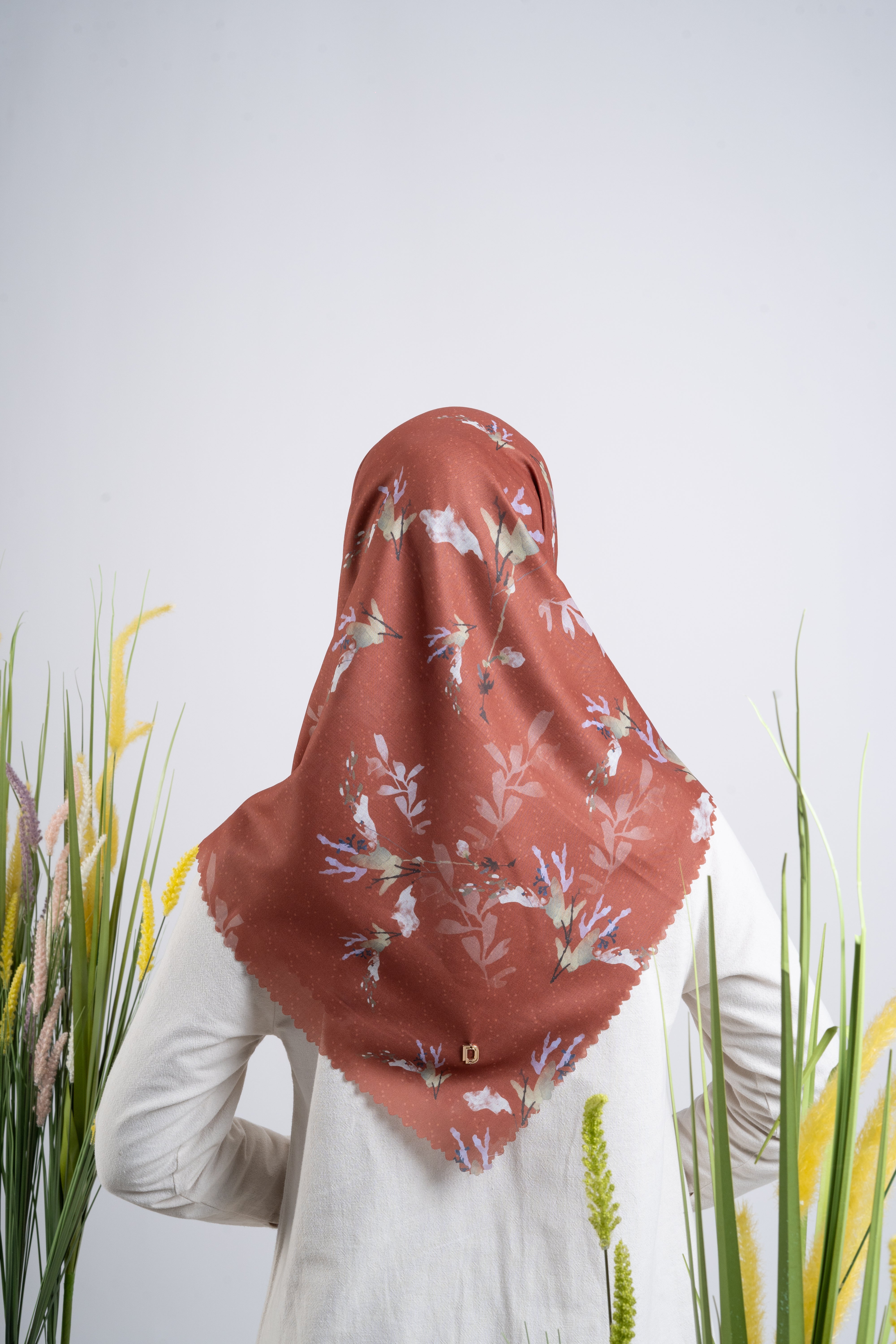 Floral Spreads Premium Scarf - Terracotta
