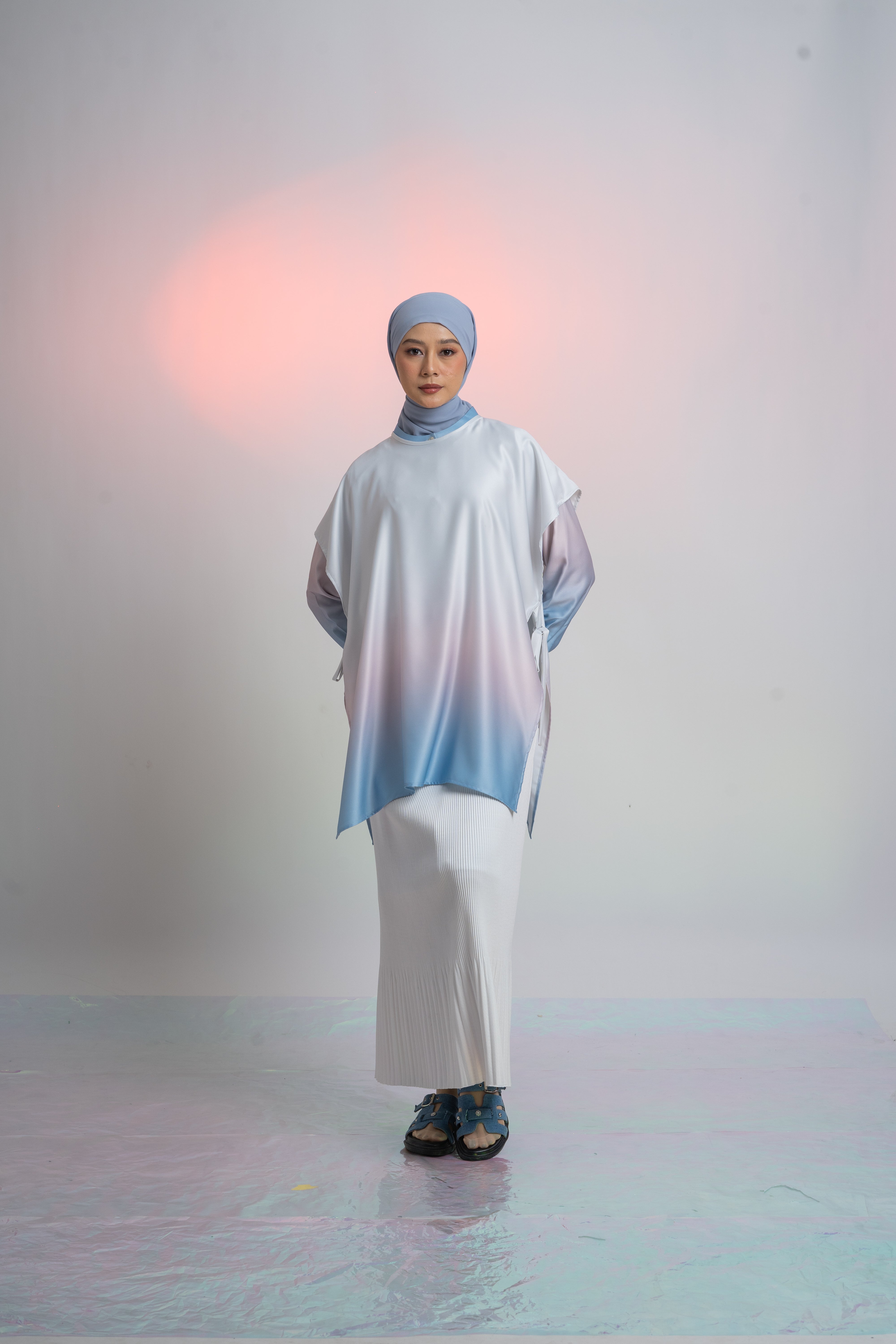 Vest Boxy Ombre - Silver Grey