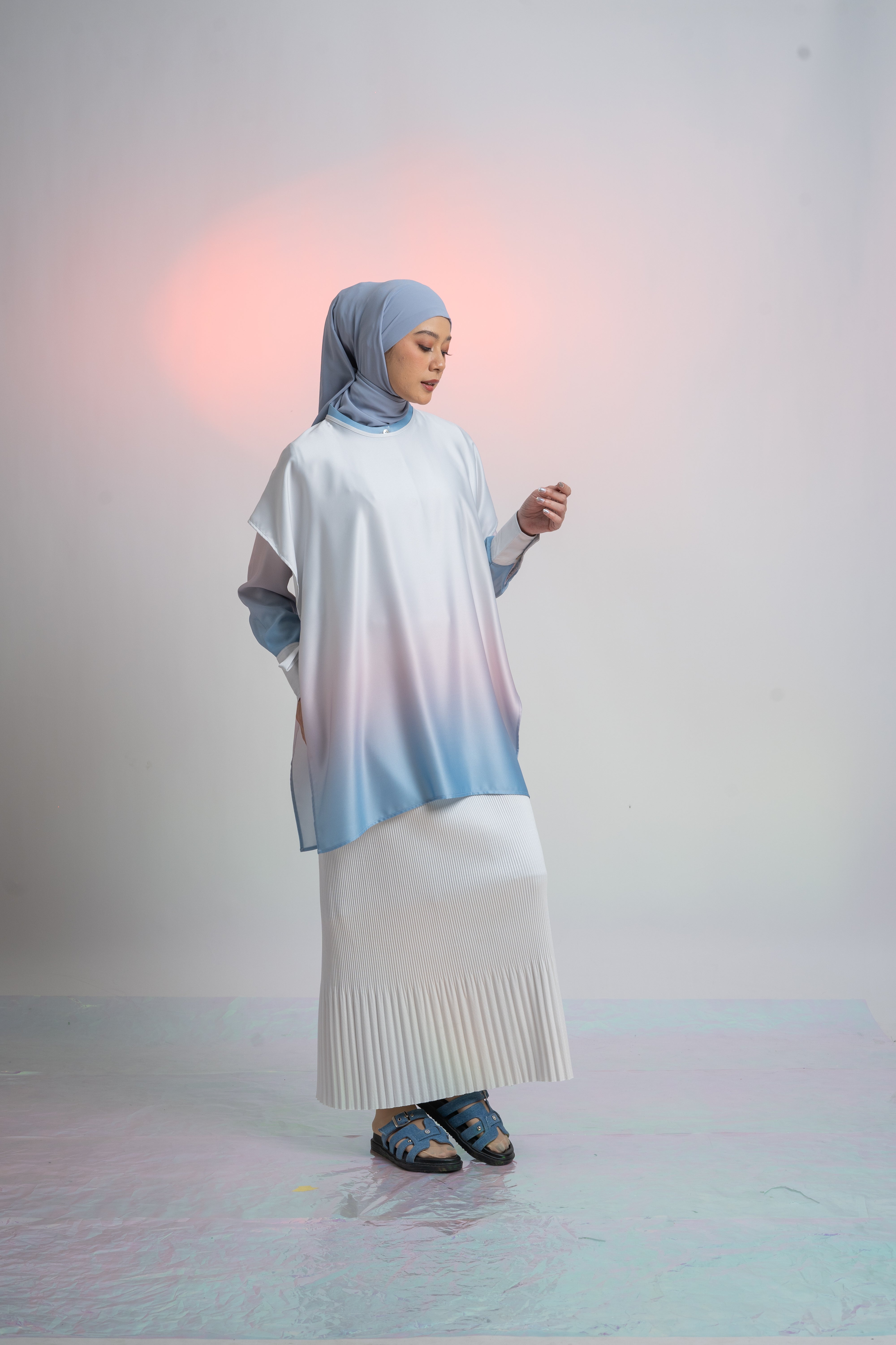 Vest Boxy Ombre - Silver Grey