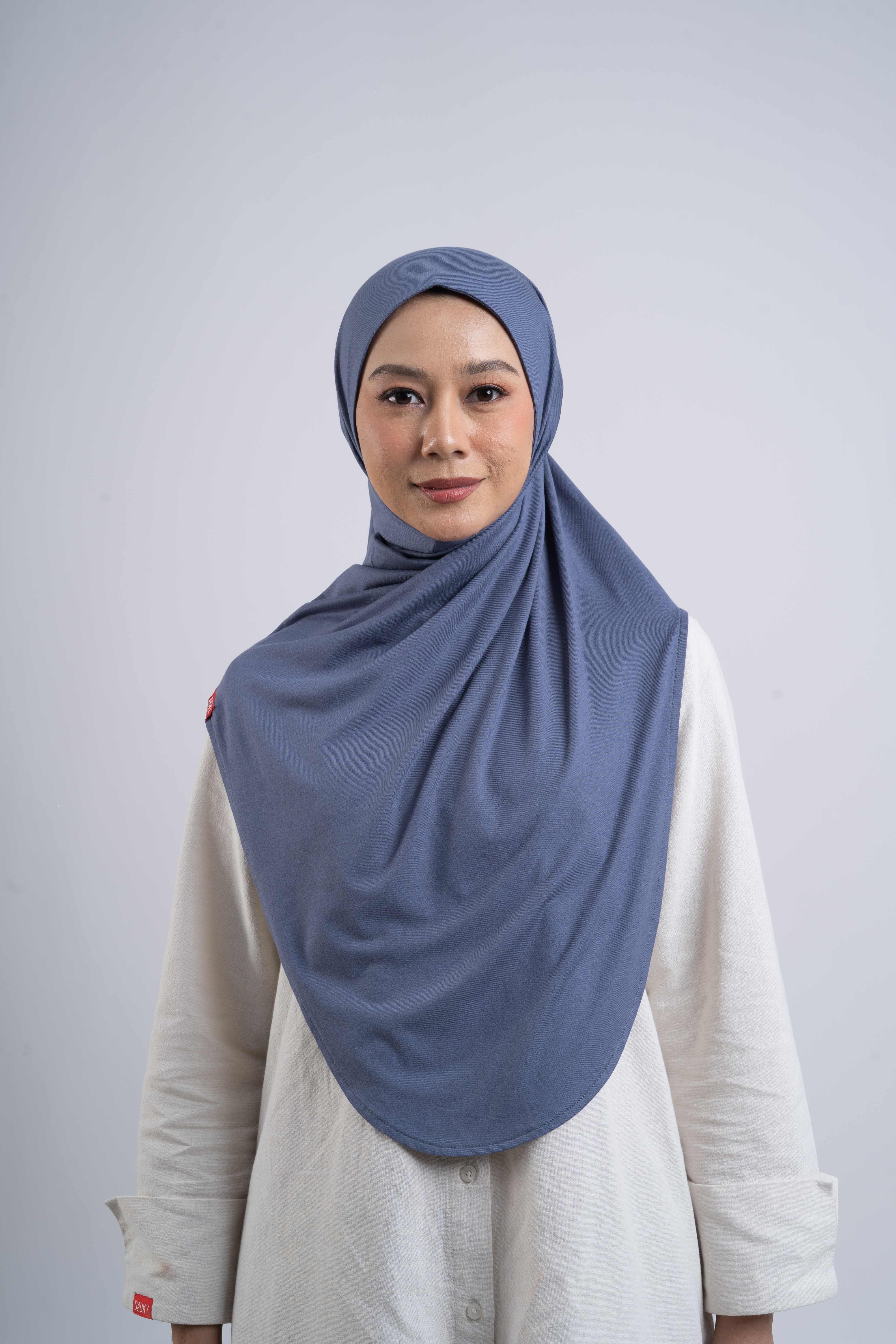 Curvy Instant Hijab - Denim