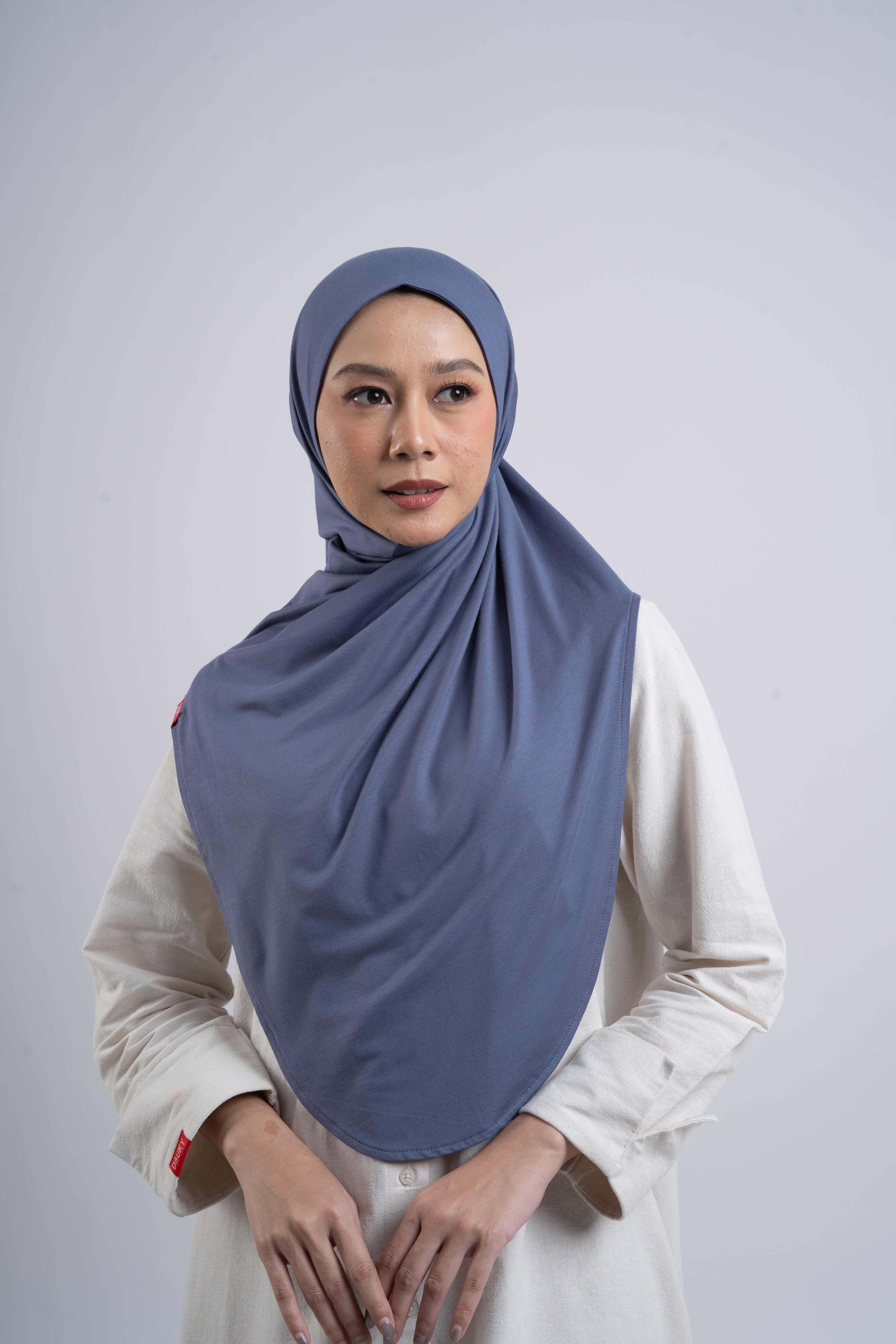 Curvy Instant Hijab - Denim