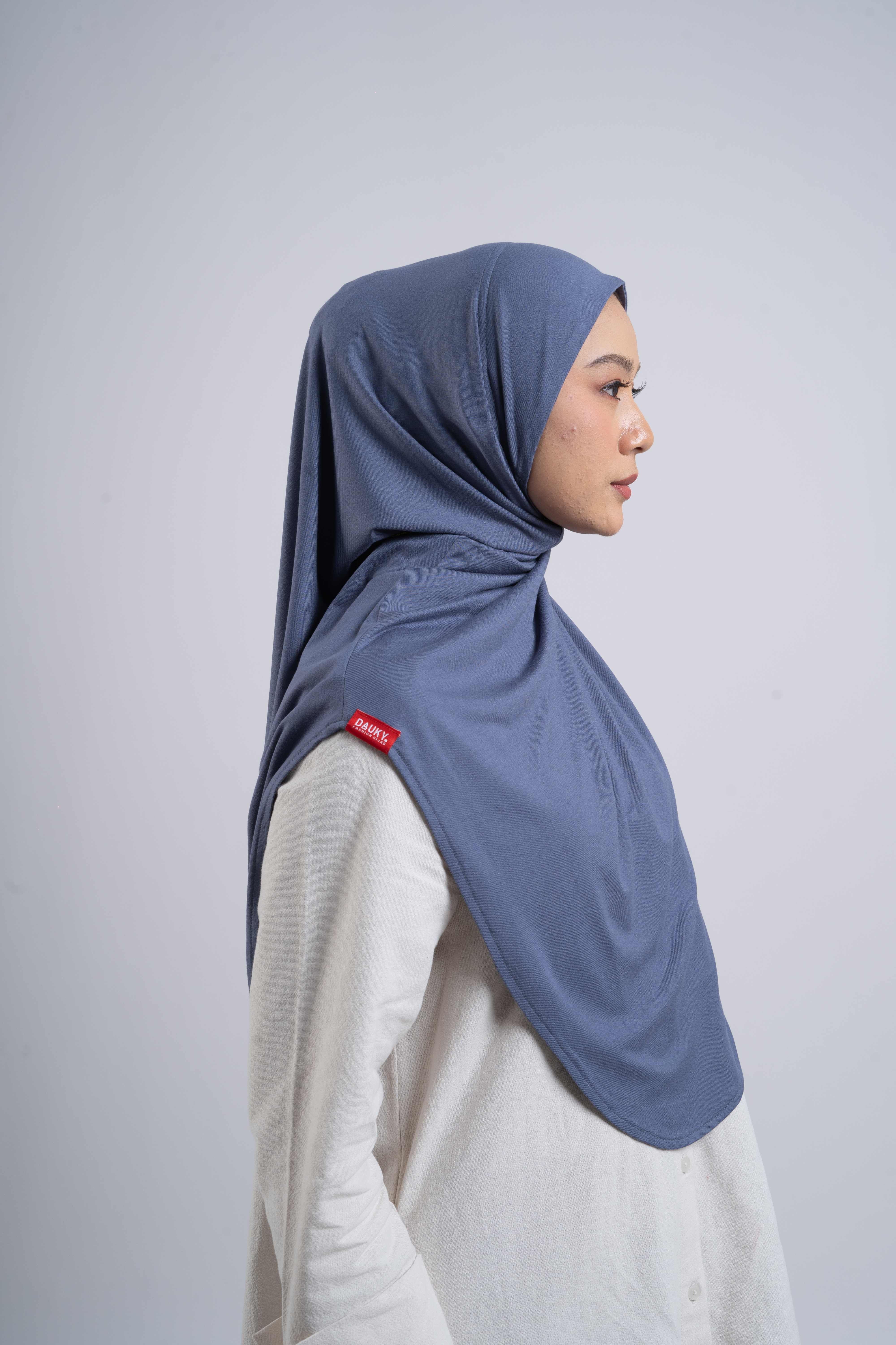Curvy Instant Hijab - Denim