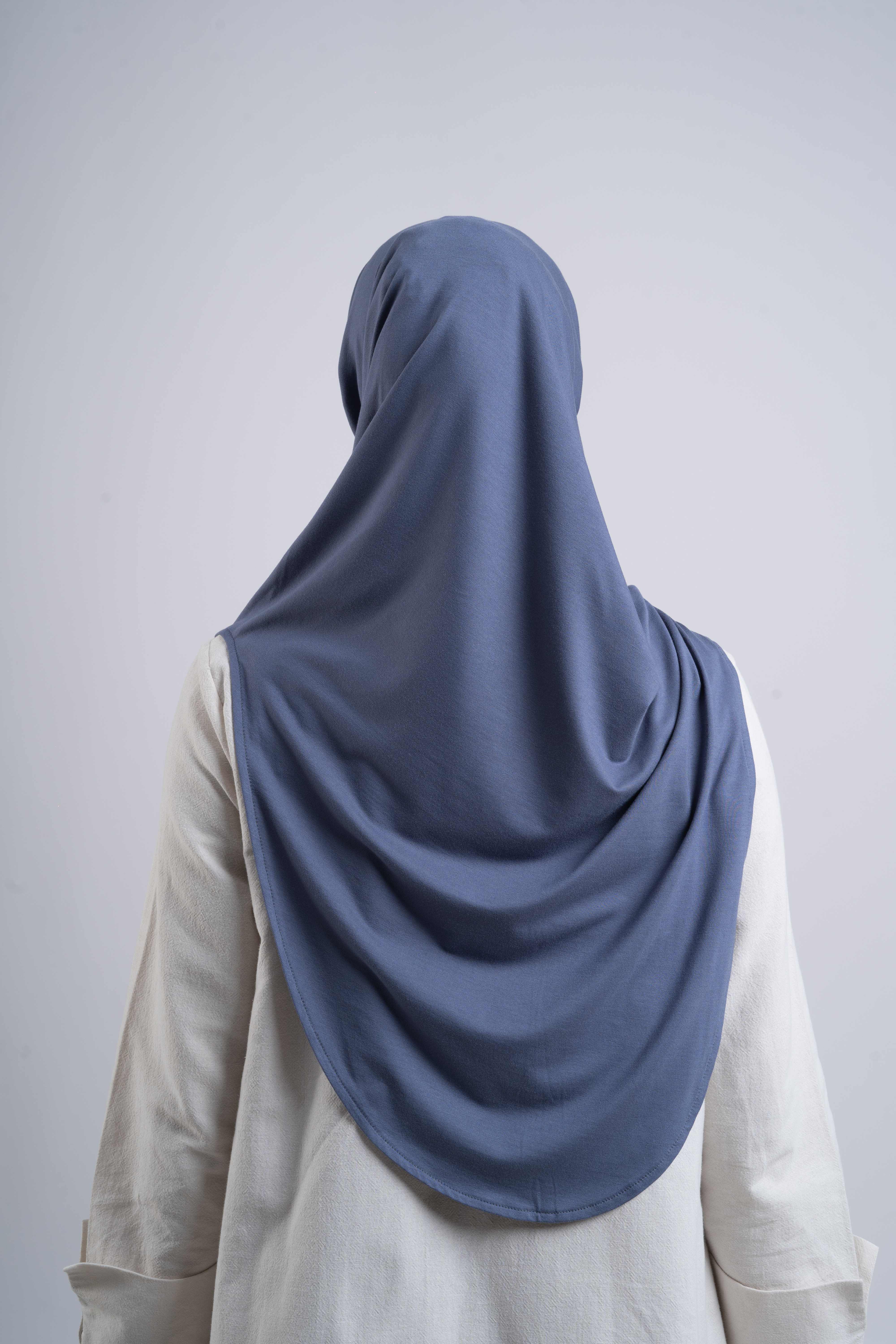 Curvy Instant Hijab - Denim