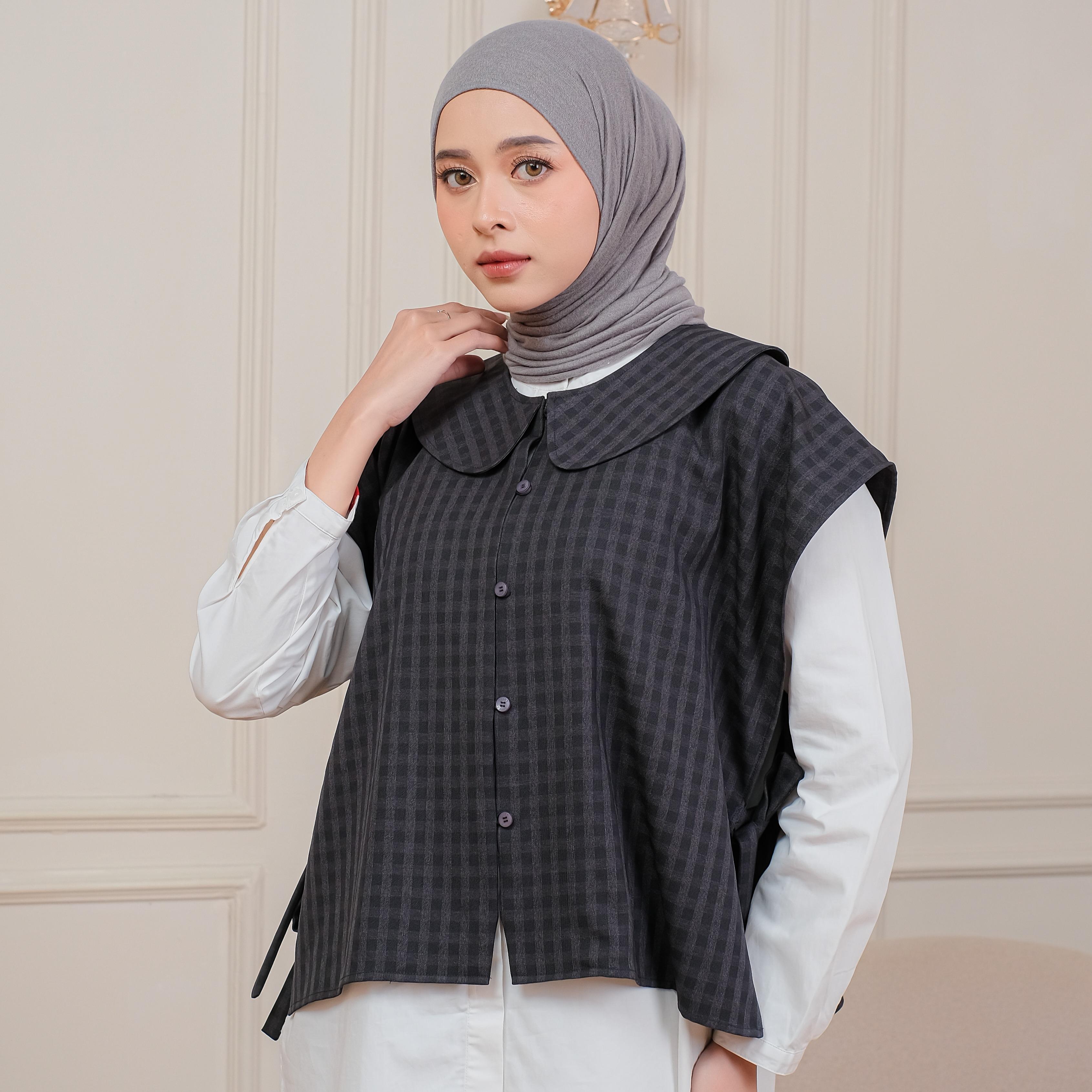 VEST ASYMMETRIC PLAID