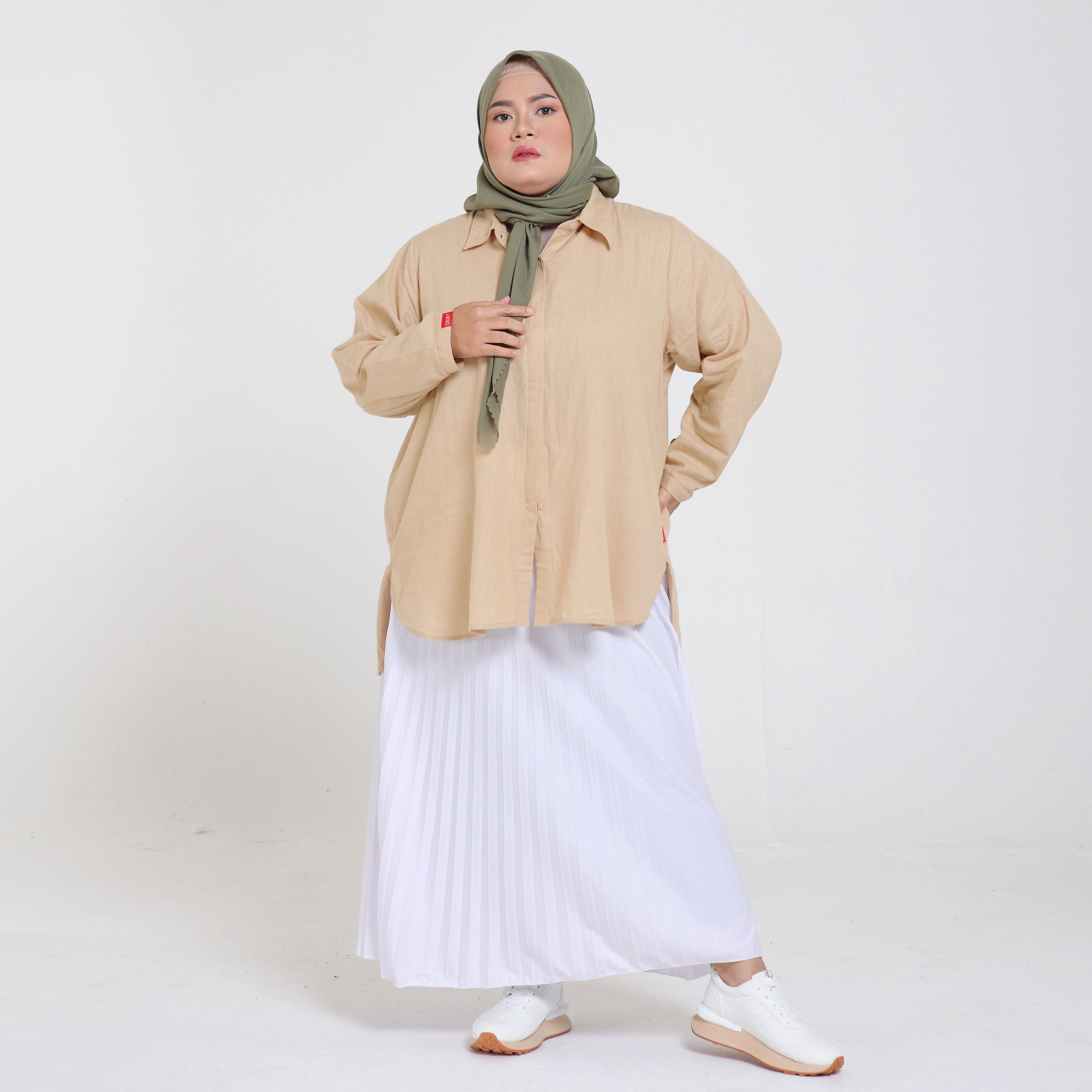 Dauky Atasan Wanita M Tunik Katun Paris Big Size - Khaky Muda
