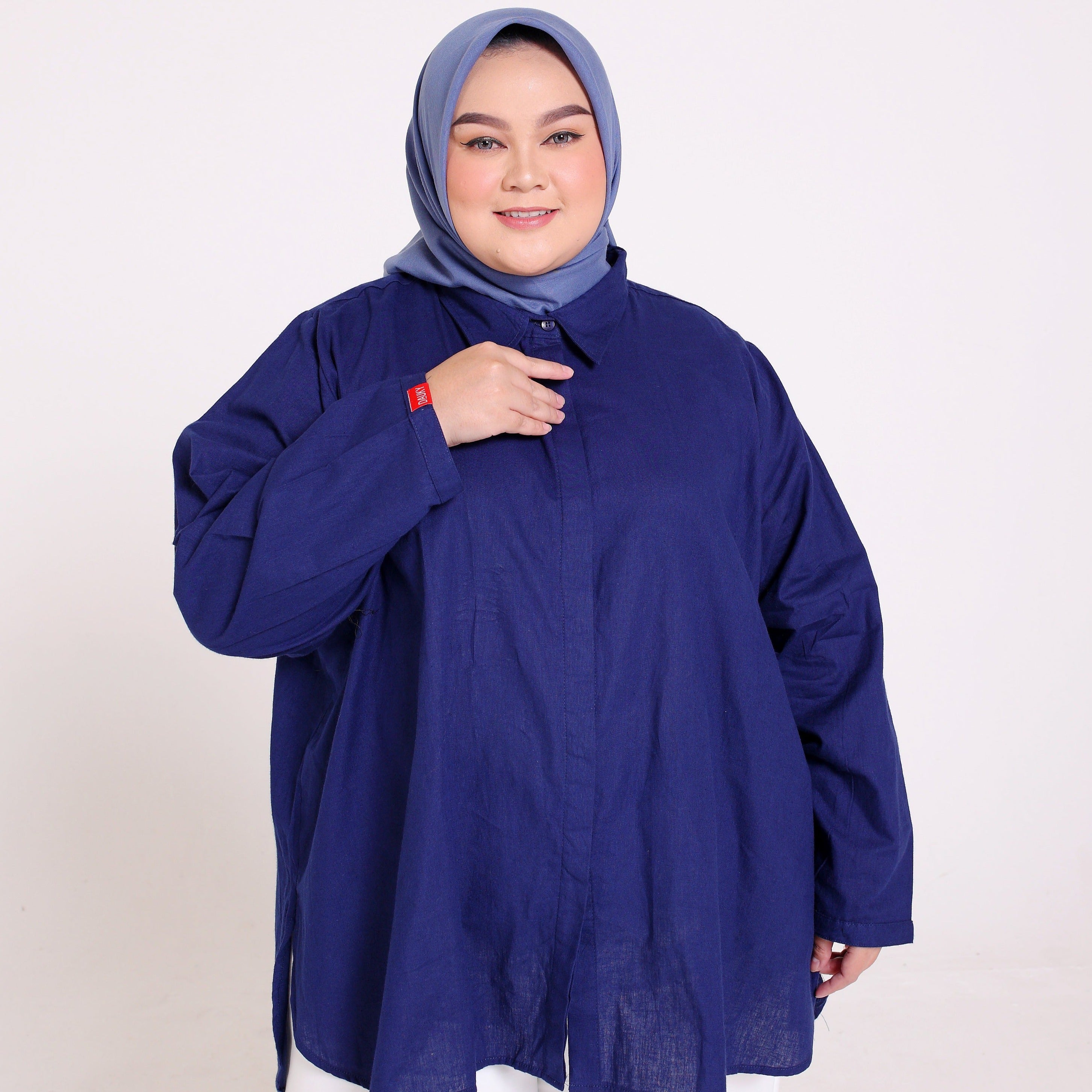 DAUKY Katun Paris Big Size Plus SIze - Navy Depan