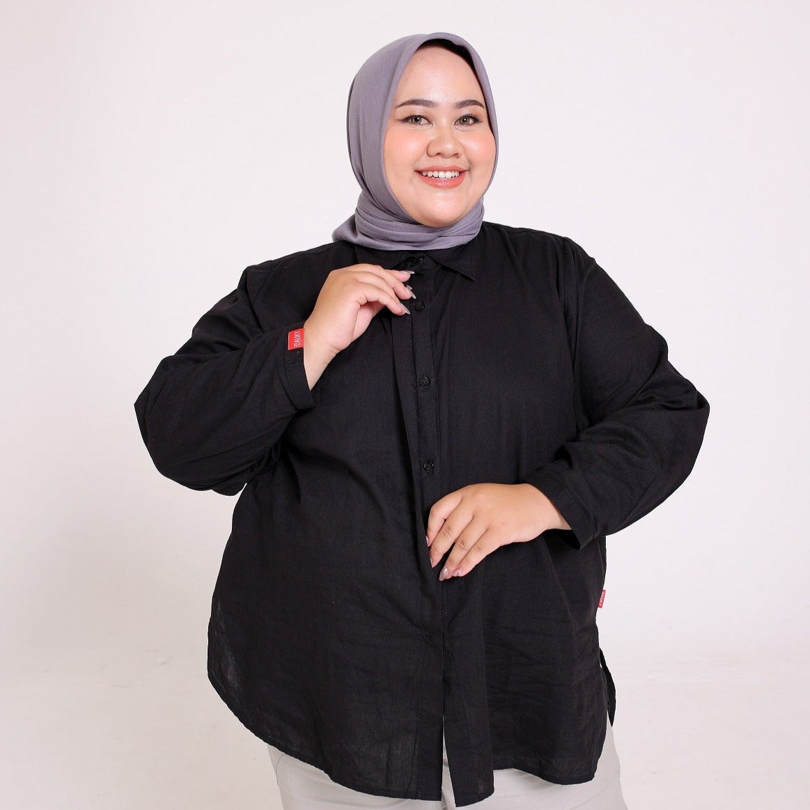 Dauky Atasan Wanita M Tunik Katun Paris Big Size - Hitam