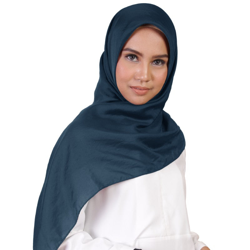 Dauky Hijab Segiempat Kerudung Monza Scarf - Biru Tua