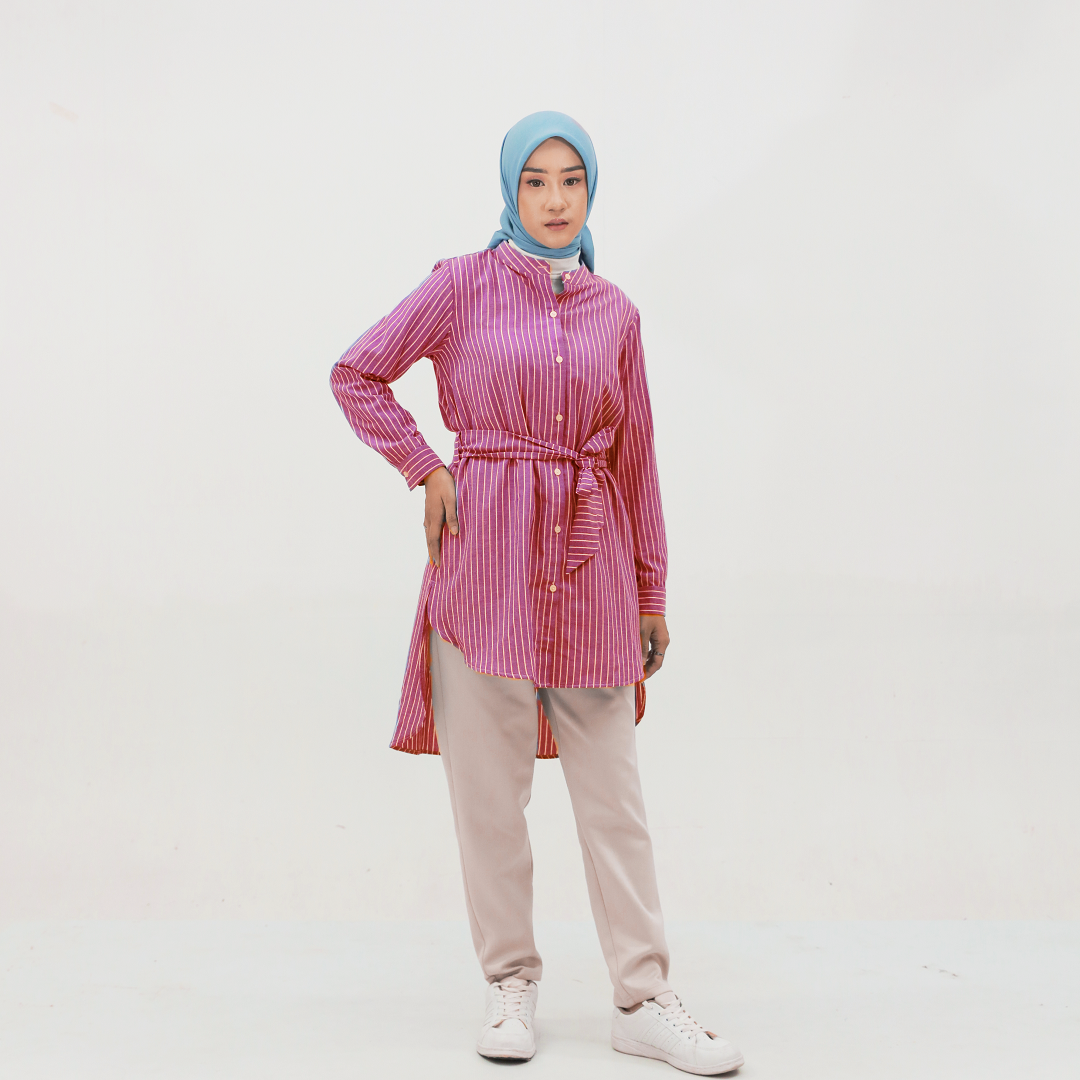 M Tunik Stripe Belt Smart Tunic Collection