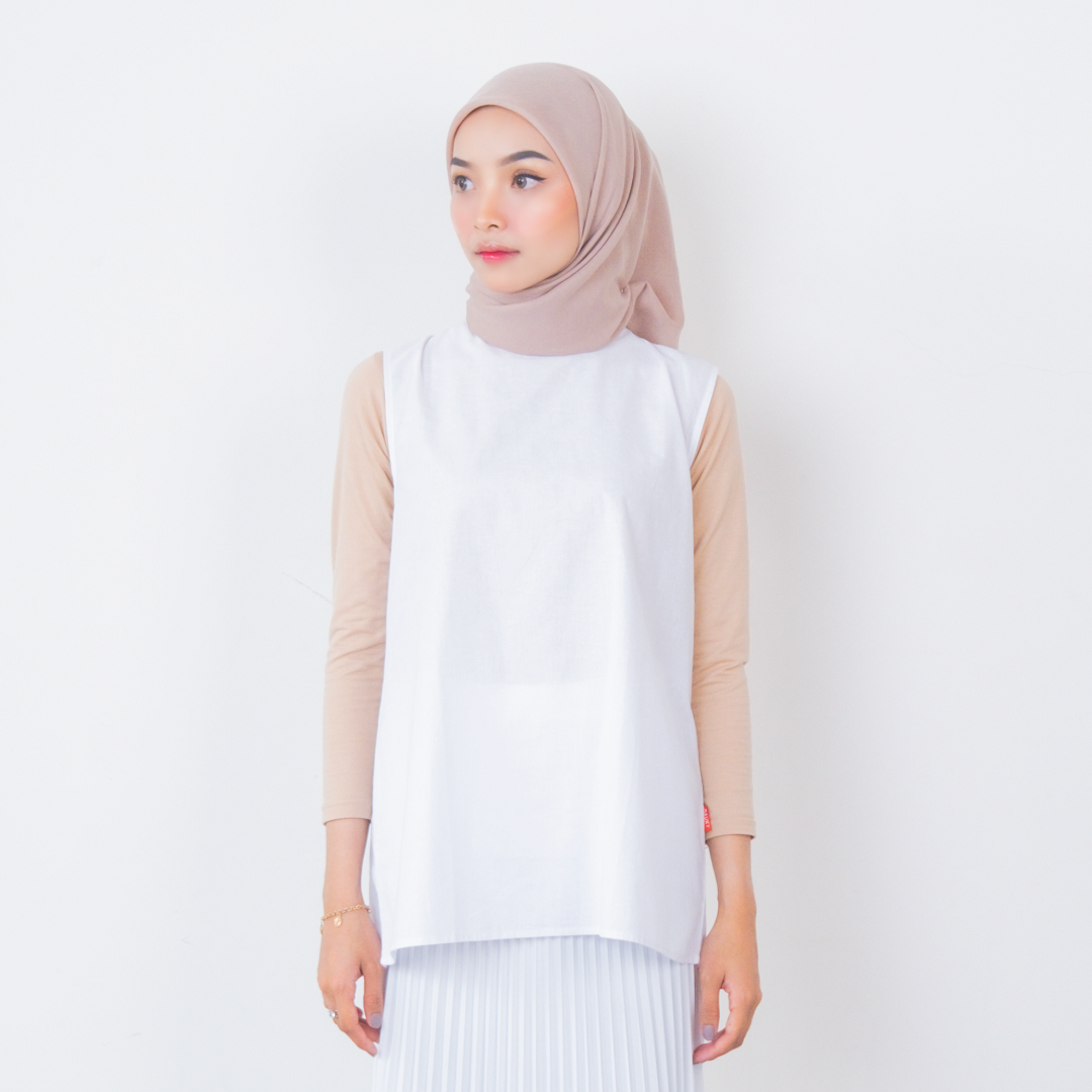 Inner Top Sleeveless Katun - Putih