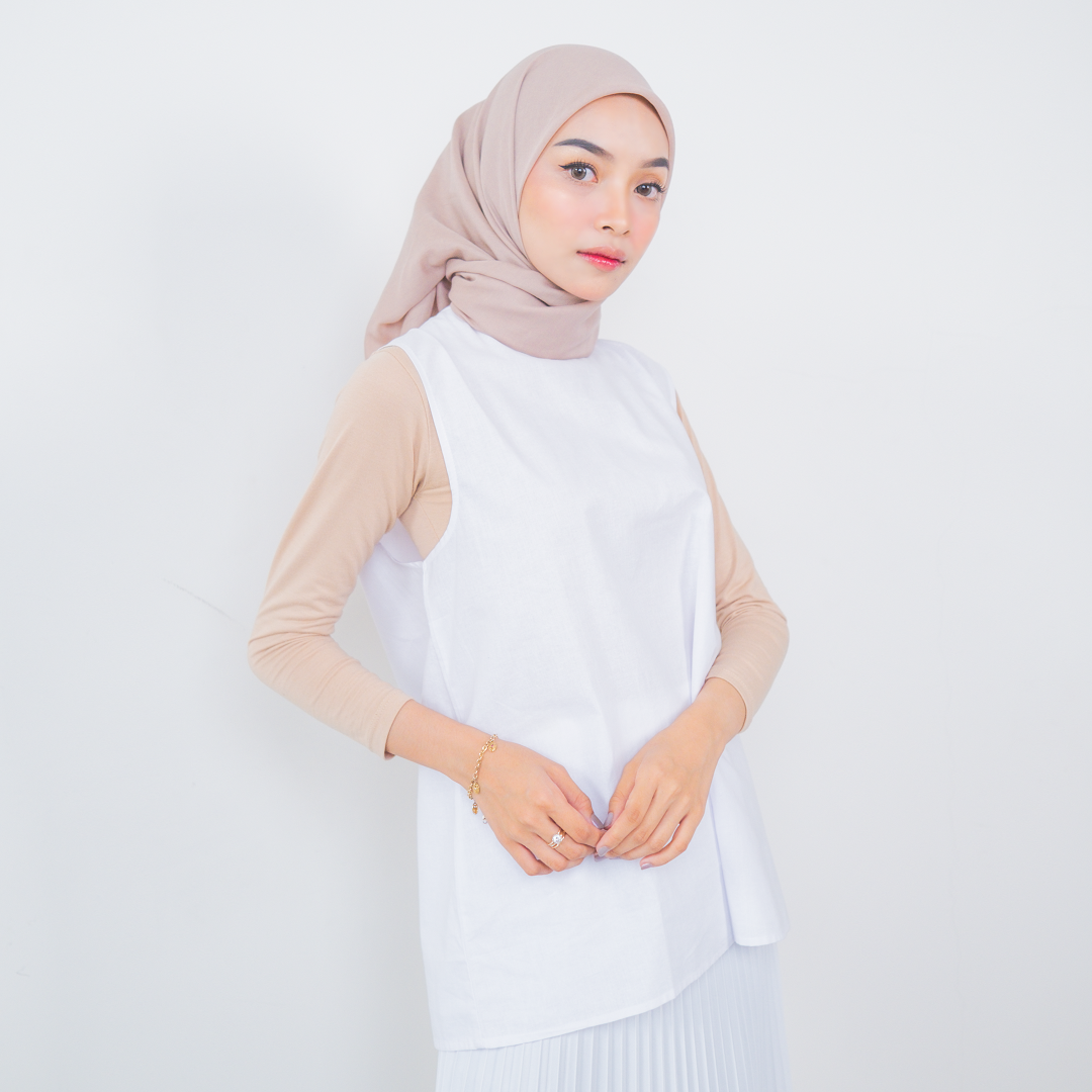 Inner Top Sleeveless Katun - Putih
