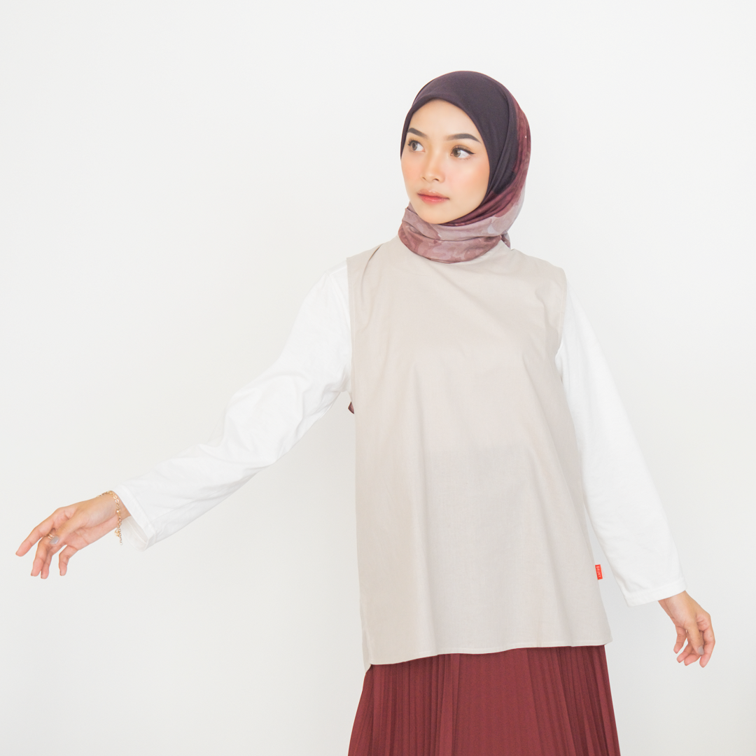 Inner Top Sleeveless Katun - Khaky
