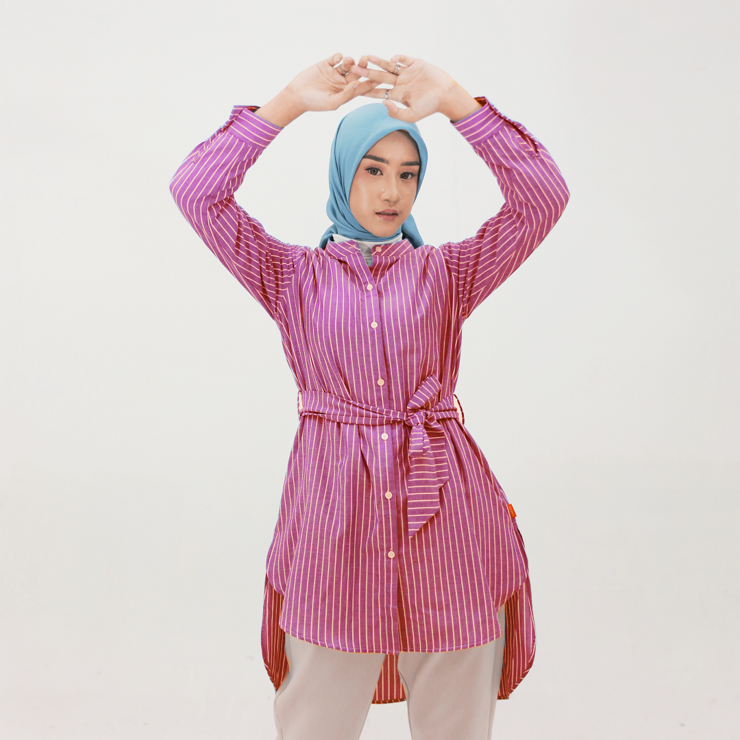 M Tunik Stripe Belt Smart Tunic Collection