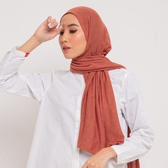 Pashmina Jersey Knit - Merah Bata