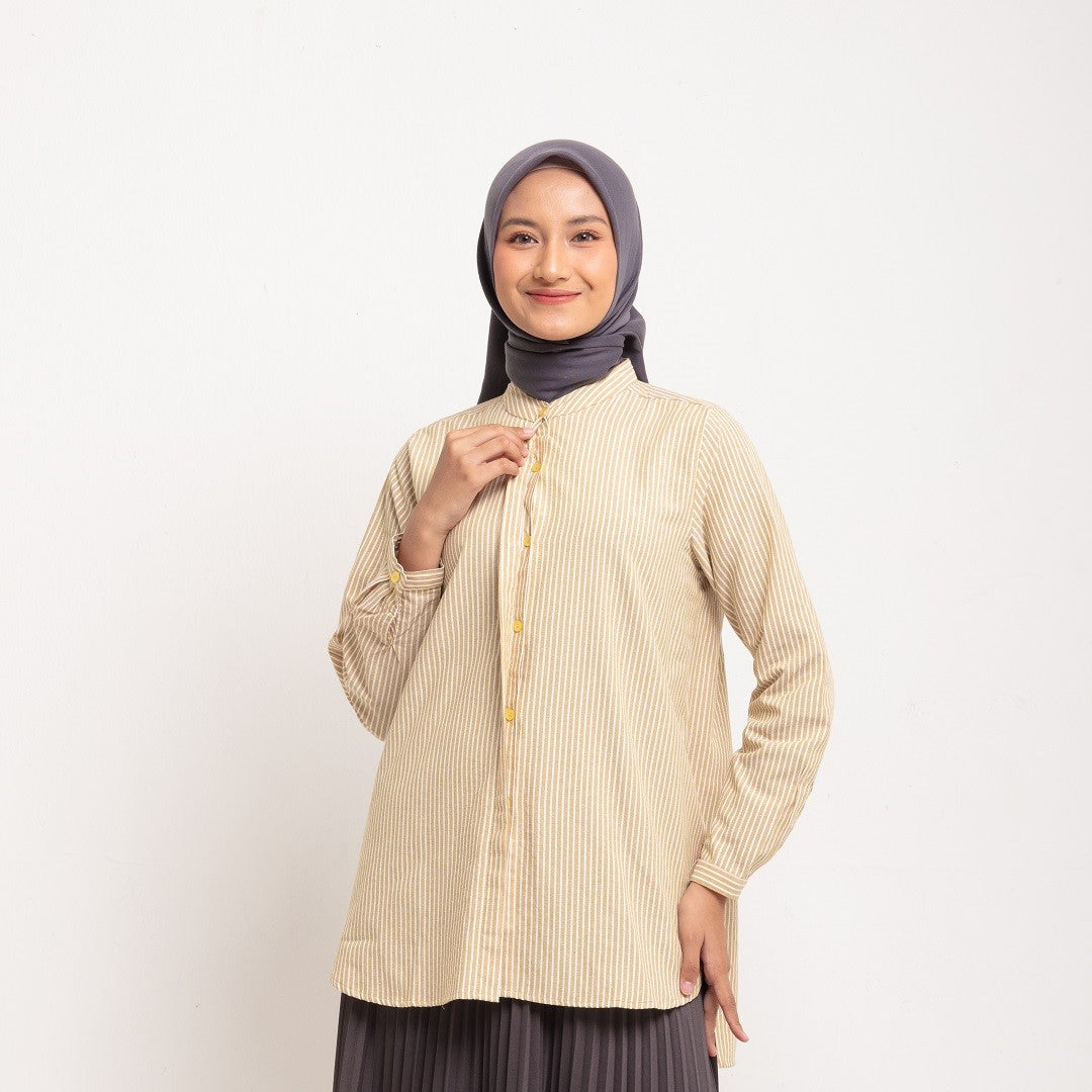 Dauky Atasan Wanita M Tunik Line Pattern - Kuning