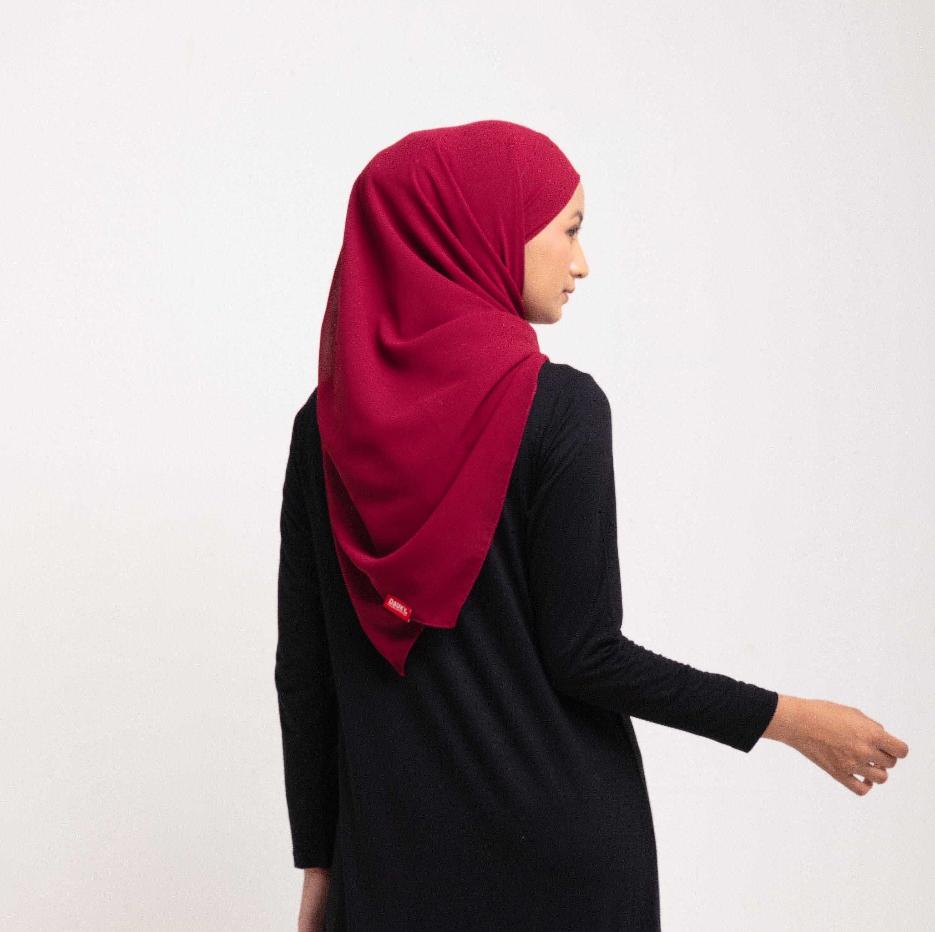 Hijab Square Instan - Burgundy