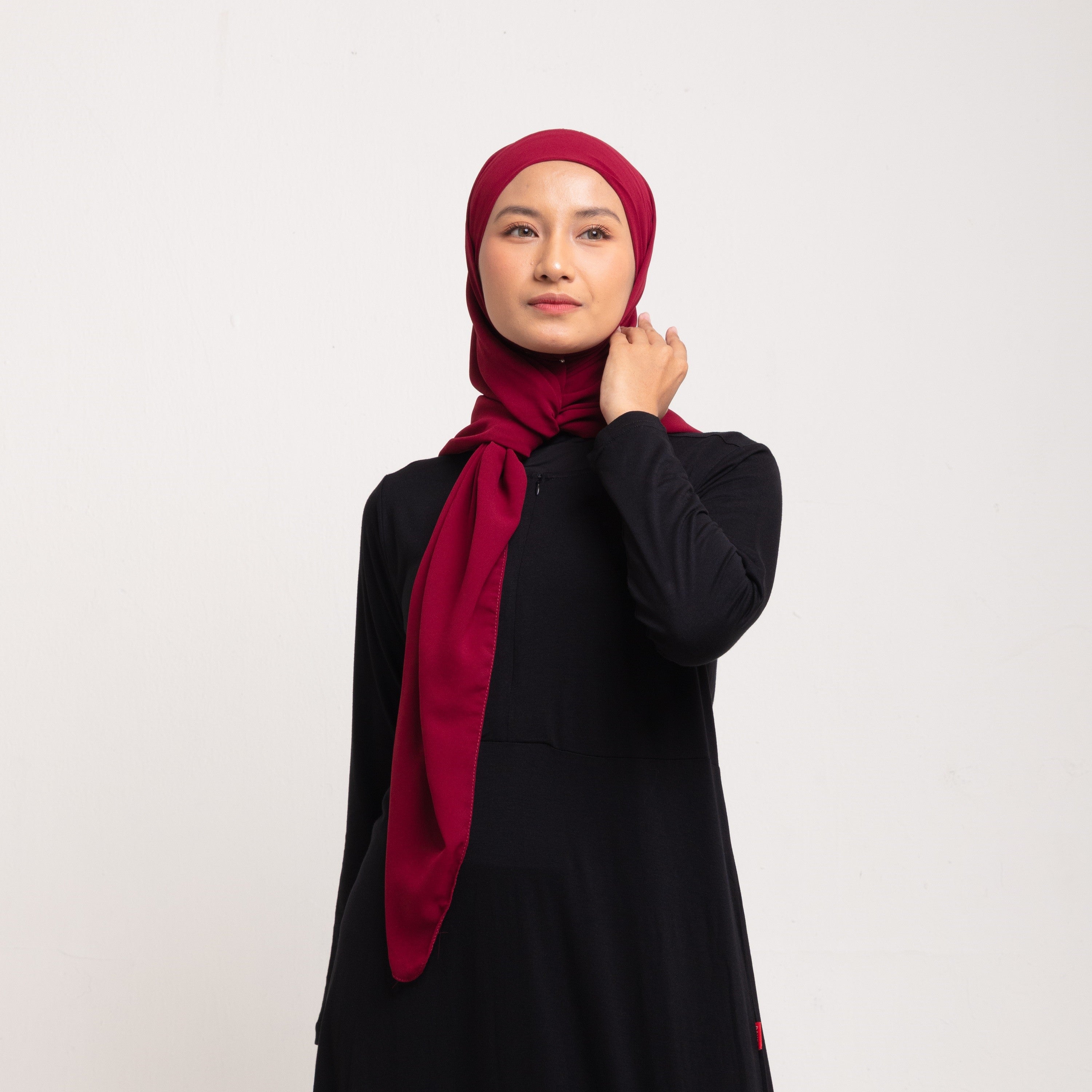 Dauky Hijab Square Instan - Burgundy