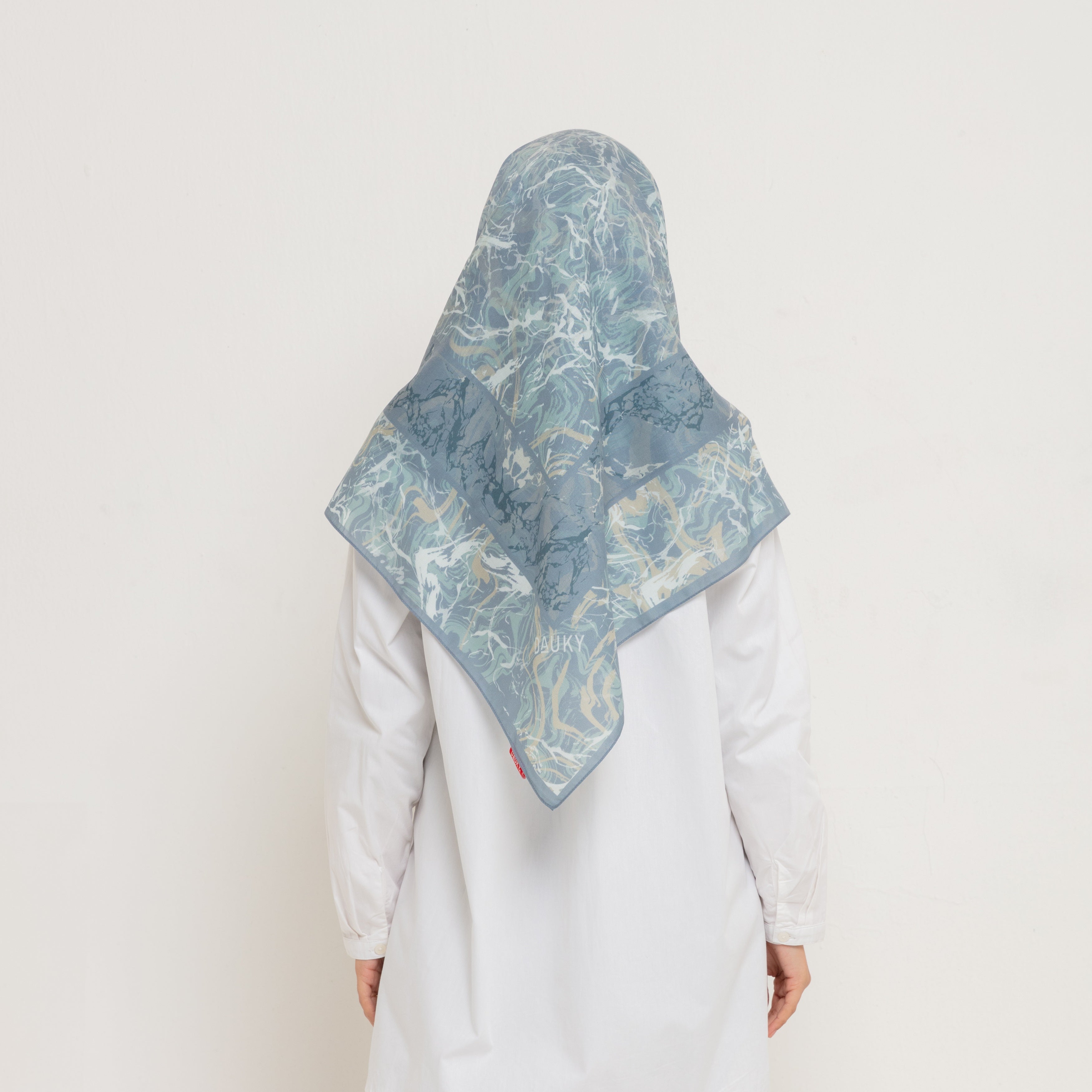 Dauky Jilbab Segiempat Marbling Scarf - Darkgrey