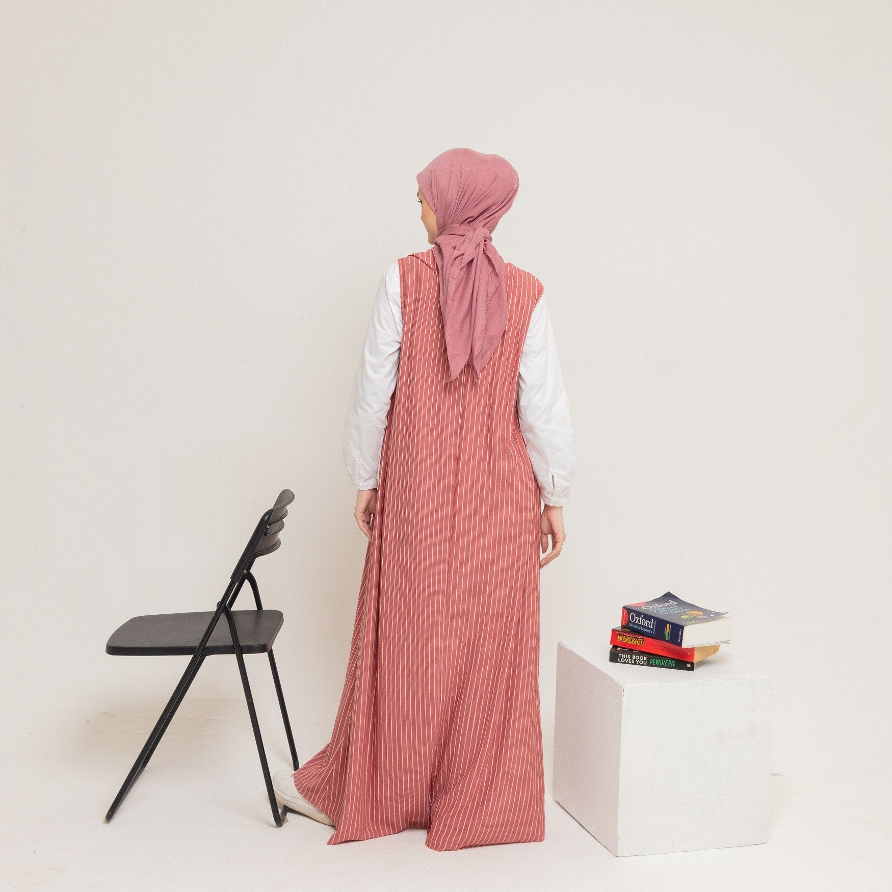Dress Sleeveless Stripe Knit - Pink