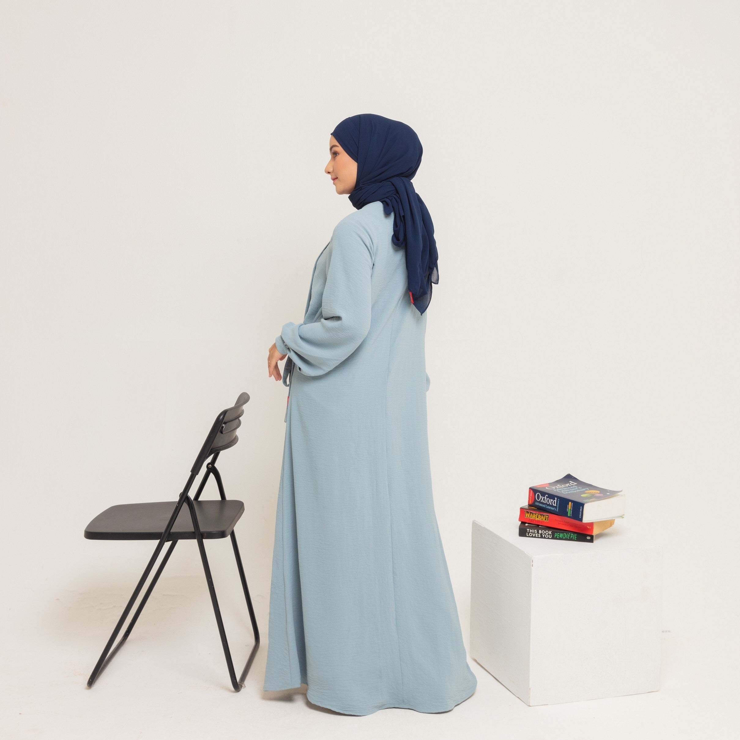 Dauky Gamis L Dress Dosila Side Belt - Dusty Blue