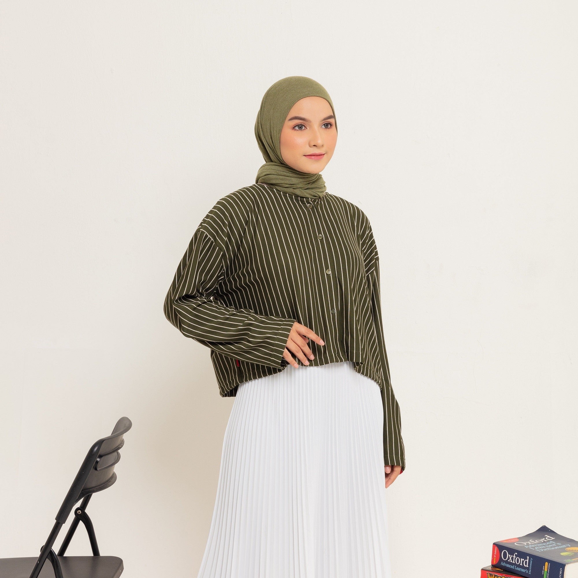 Croptop Stripe Knit - Olive