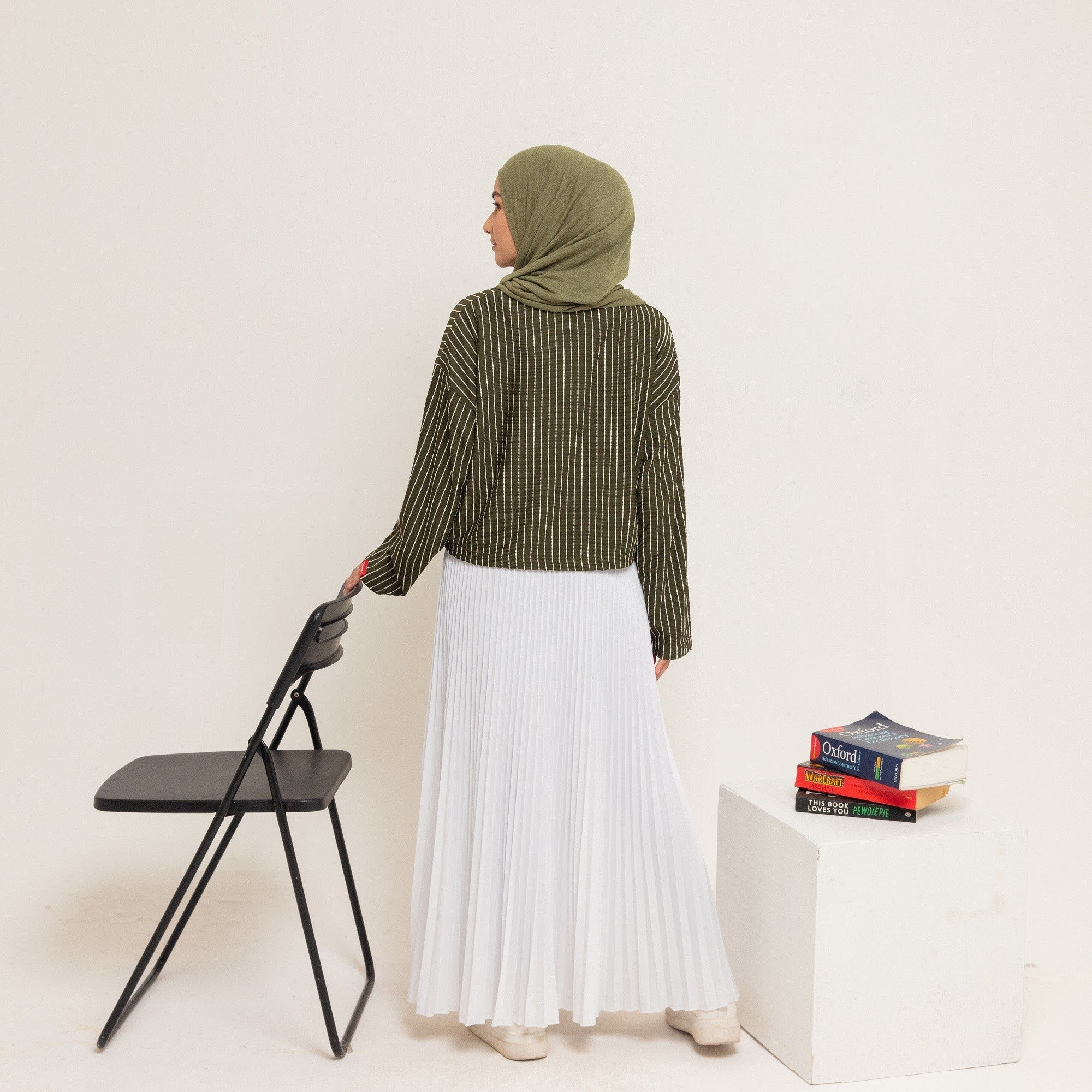 Croptop Stripe Knit - Olive
