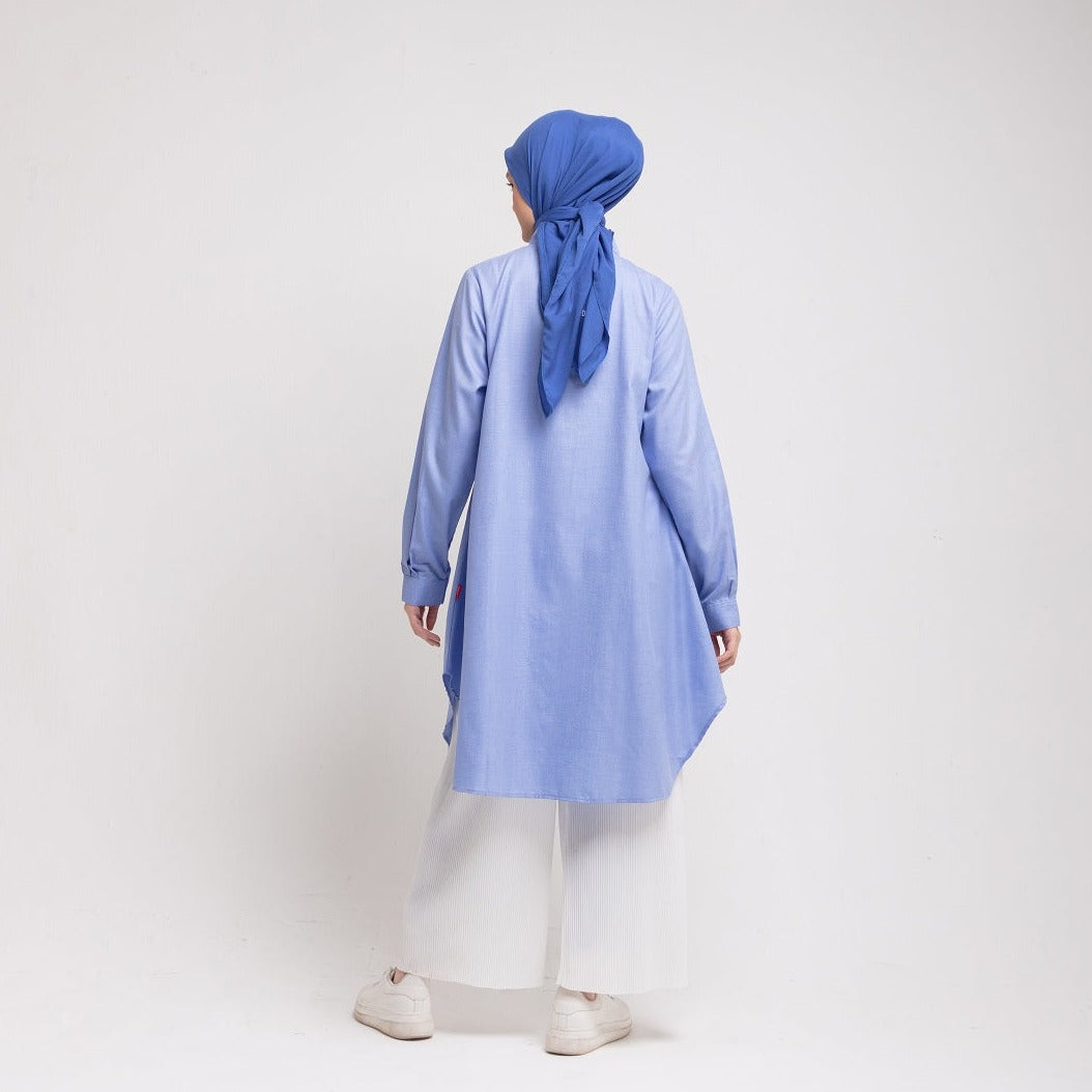 Dauky Atasan Wanita L Tunik Asimetris Smart Collection - Biru Dongker