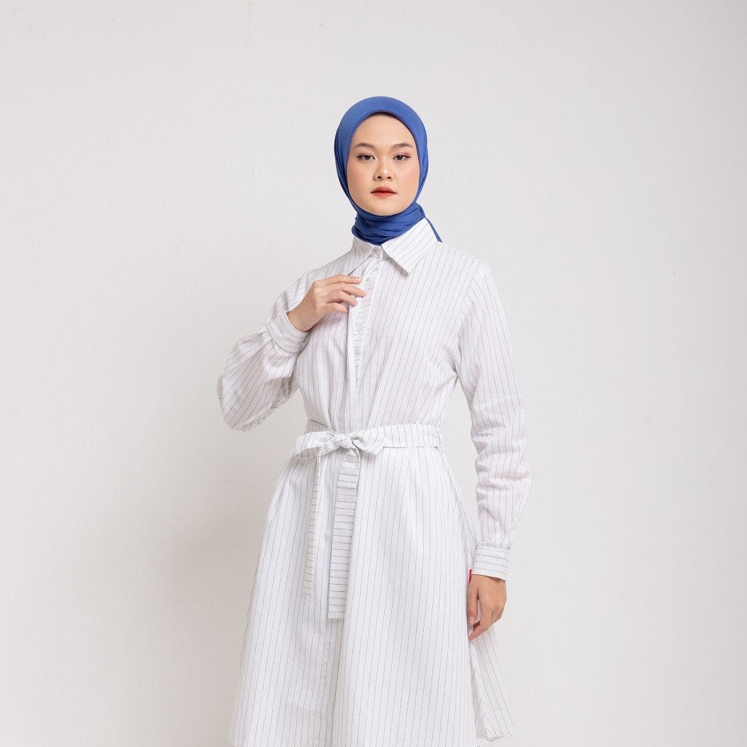 L Tunik Katun Stripe Belt Smart Collection