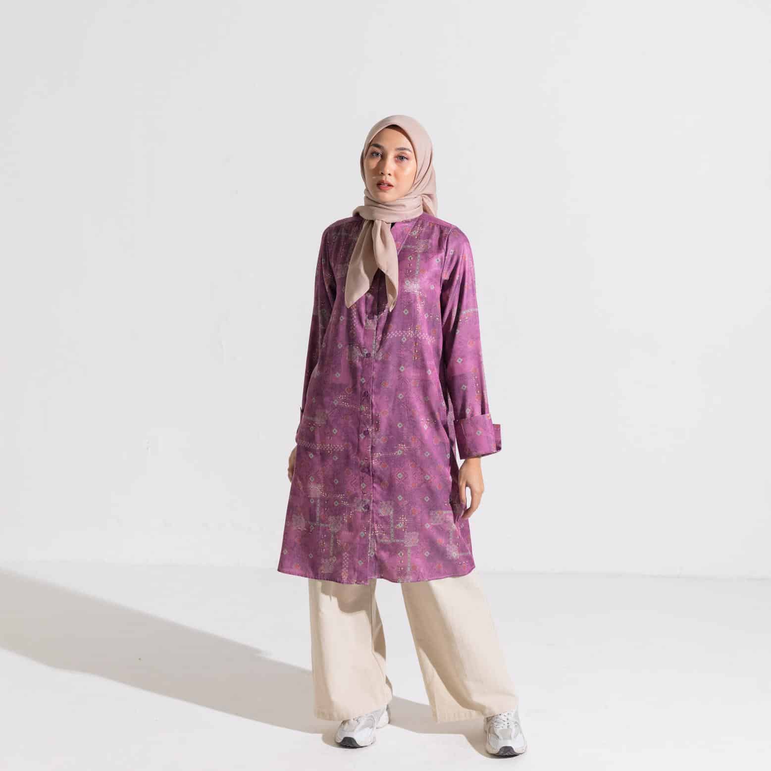 Dauky Atasan Wanita L Tunik Sleeve Bohe Series - Burgundy