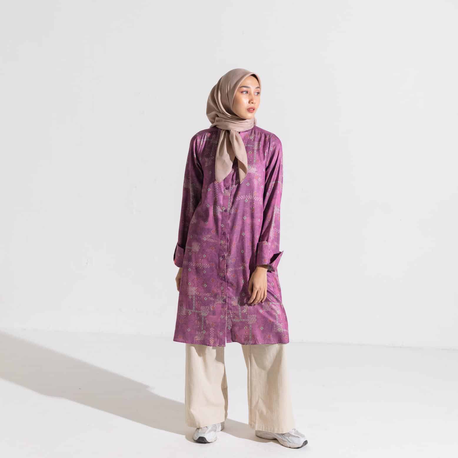 Dauky Atasan Wanita L Tunik Sleeve Bohe Series - Burgundy