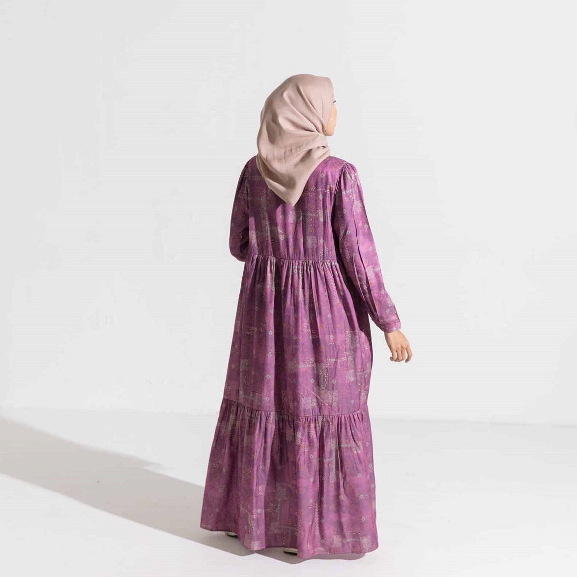 Dress Wanita Muslim Dauky Gamis L Dress Bohe Series - Burgundy