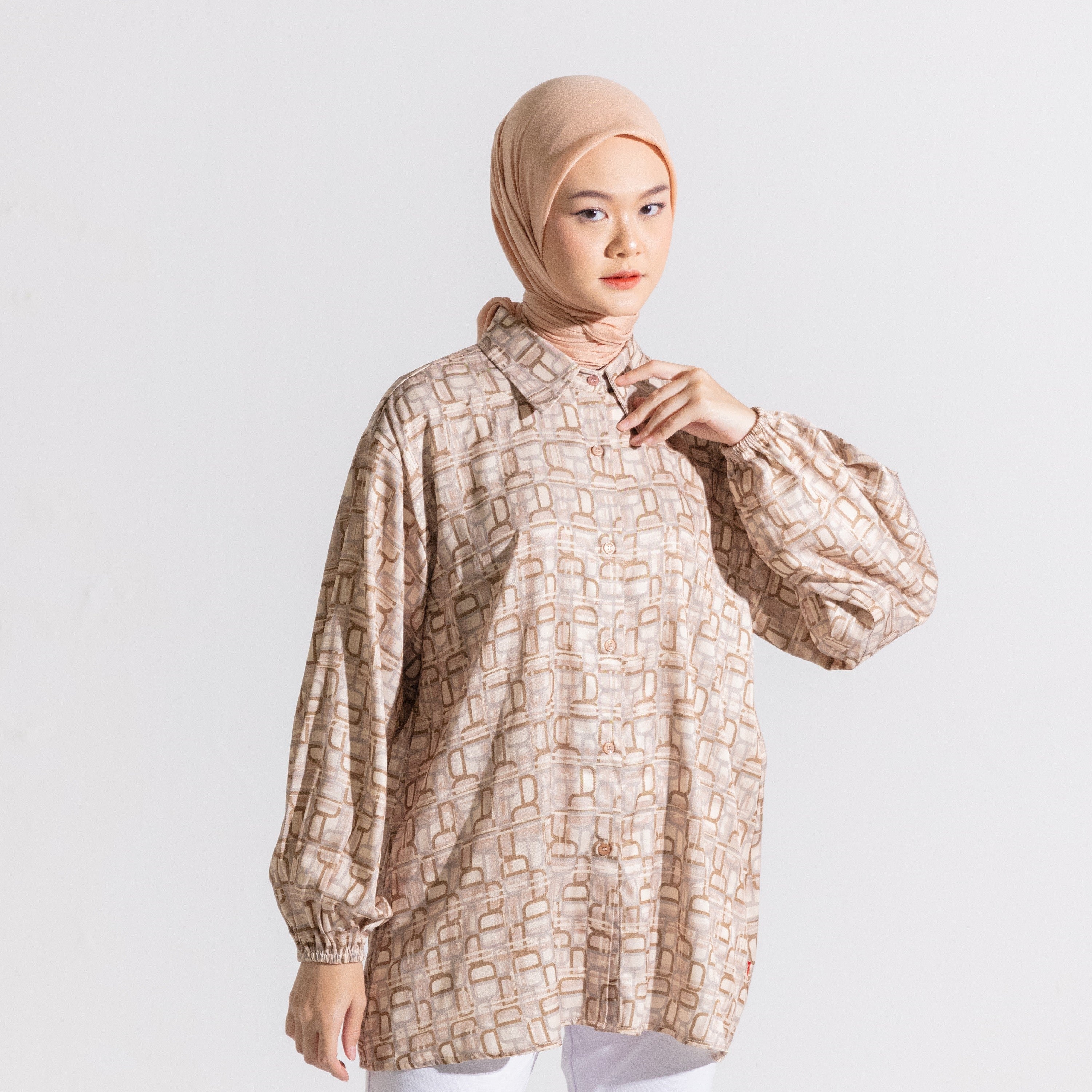 S Tunic Monogram Dauky - Nude