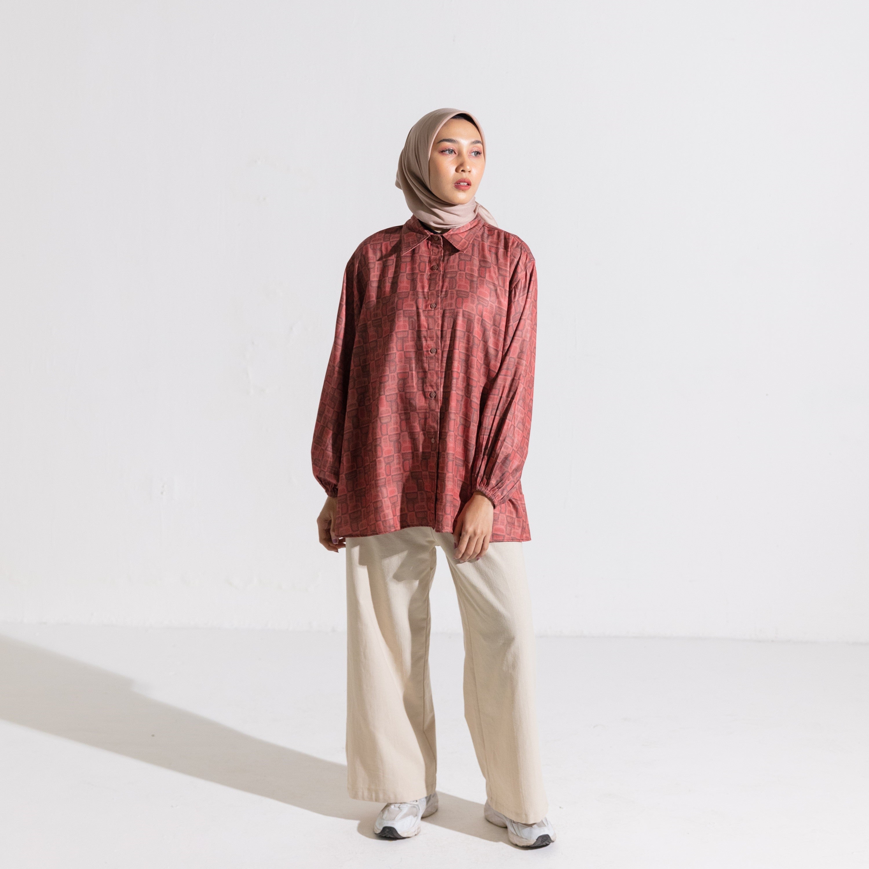 Dauky Atasan Wanita S Tunik Monogram Series - Maroon
