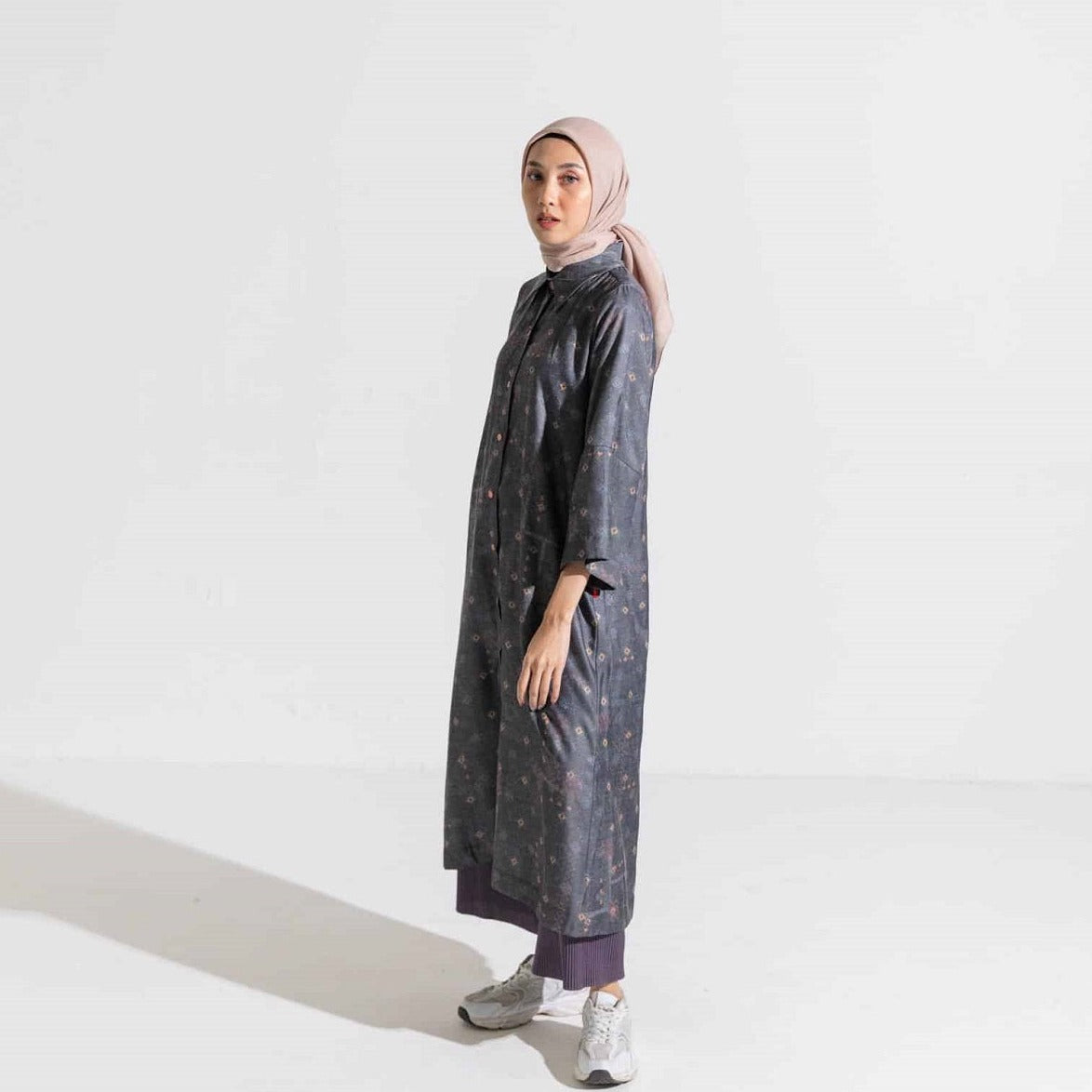 Dress Wanita muslim Dauky Gamis M Dress Bohe Series - Darkgrey