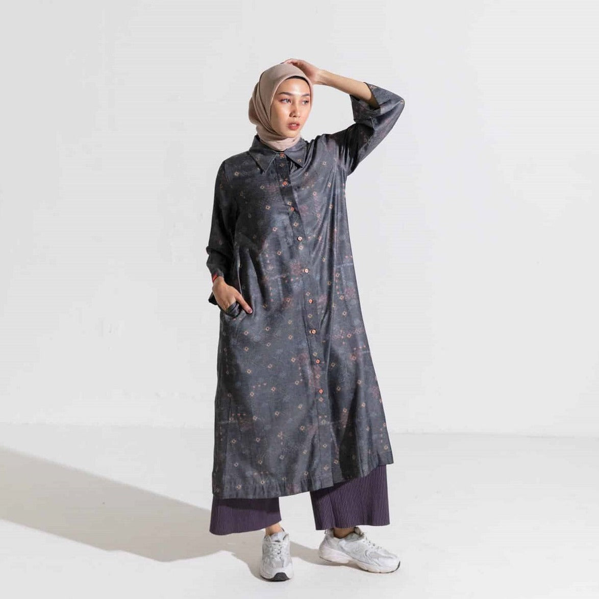 Dress Wanita muslim Dauky Gamis M Dress Bohe Series - Darkgrey