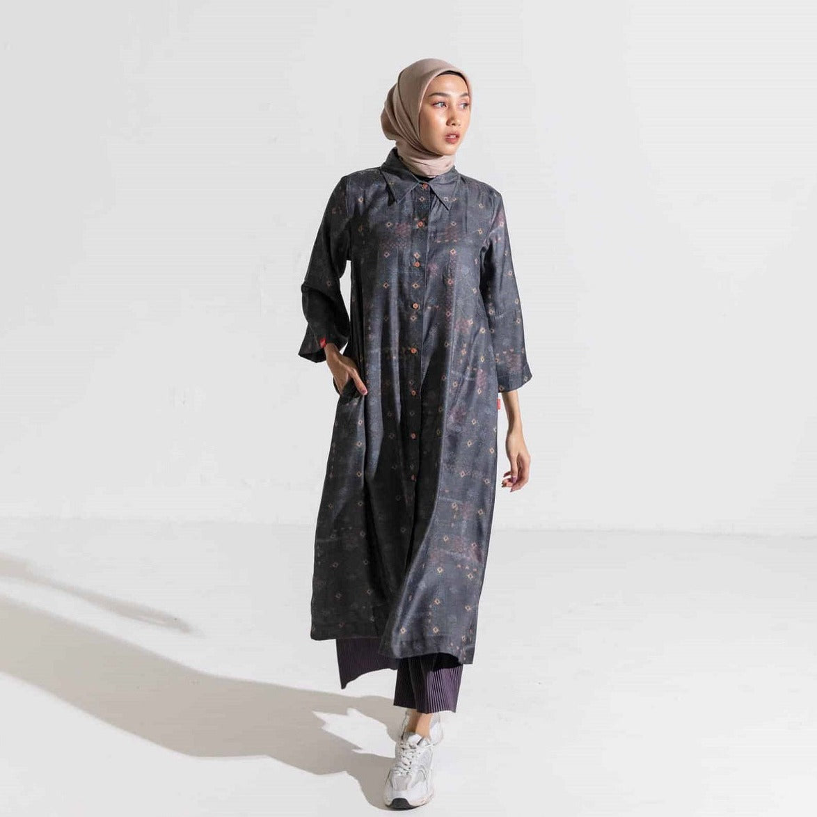 Dress Wanita muslim Dauky Gamis M Dress Bohe Series - Darkgrey