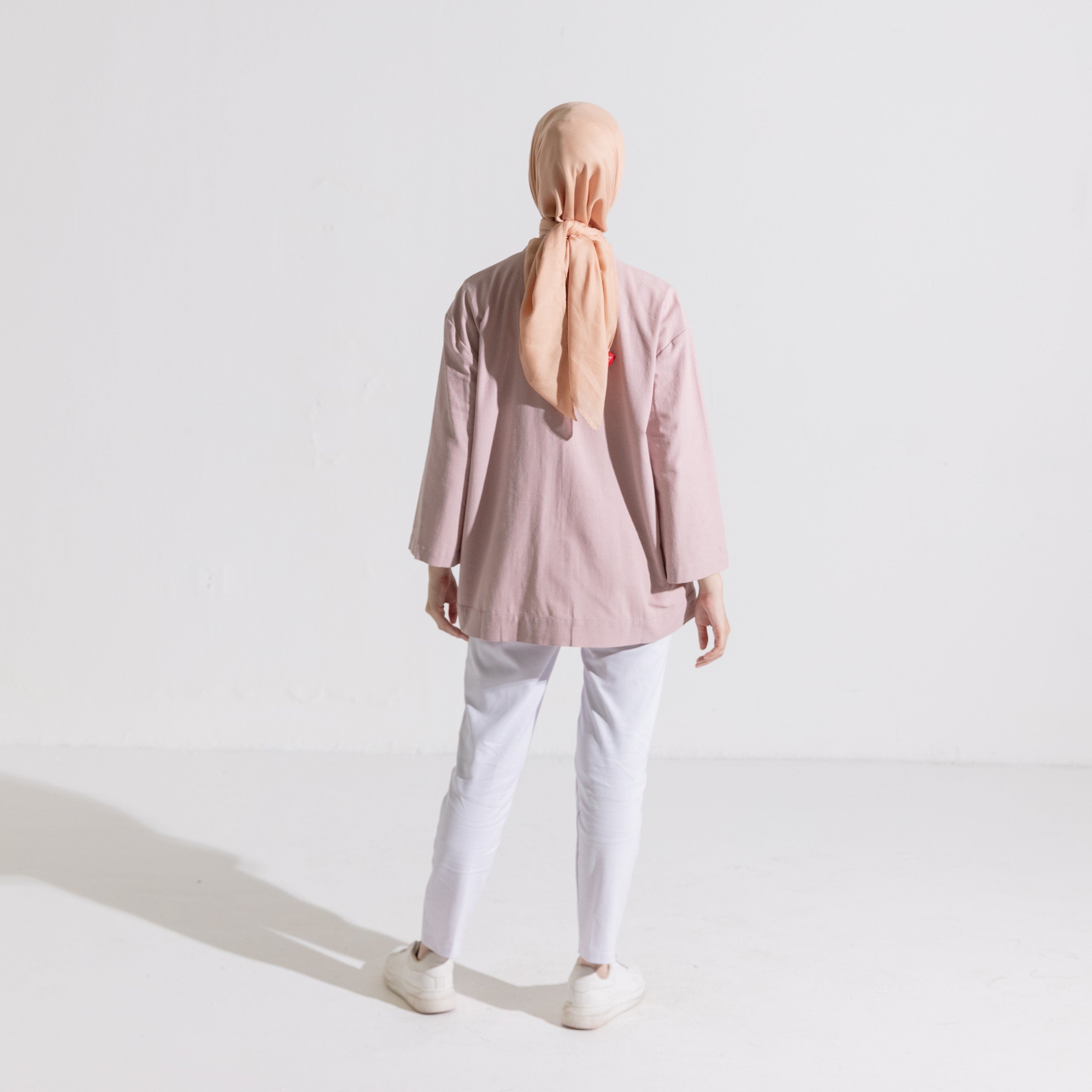 Dauky Atasan Wanita S Tunik Linen Pocket - Dustypink