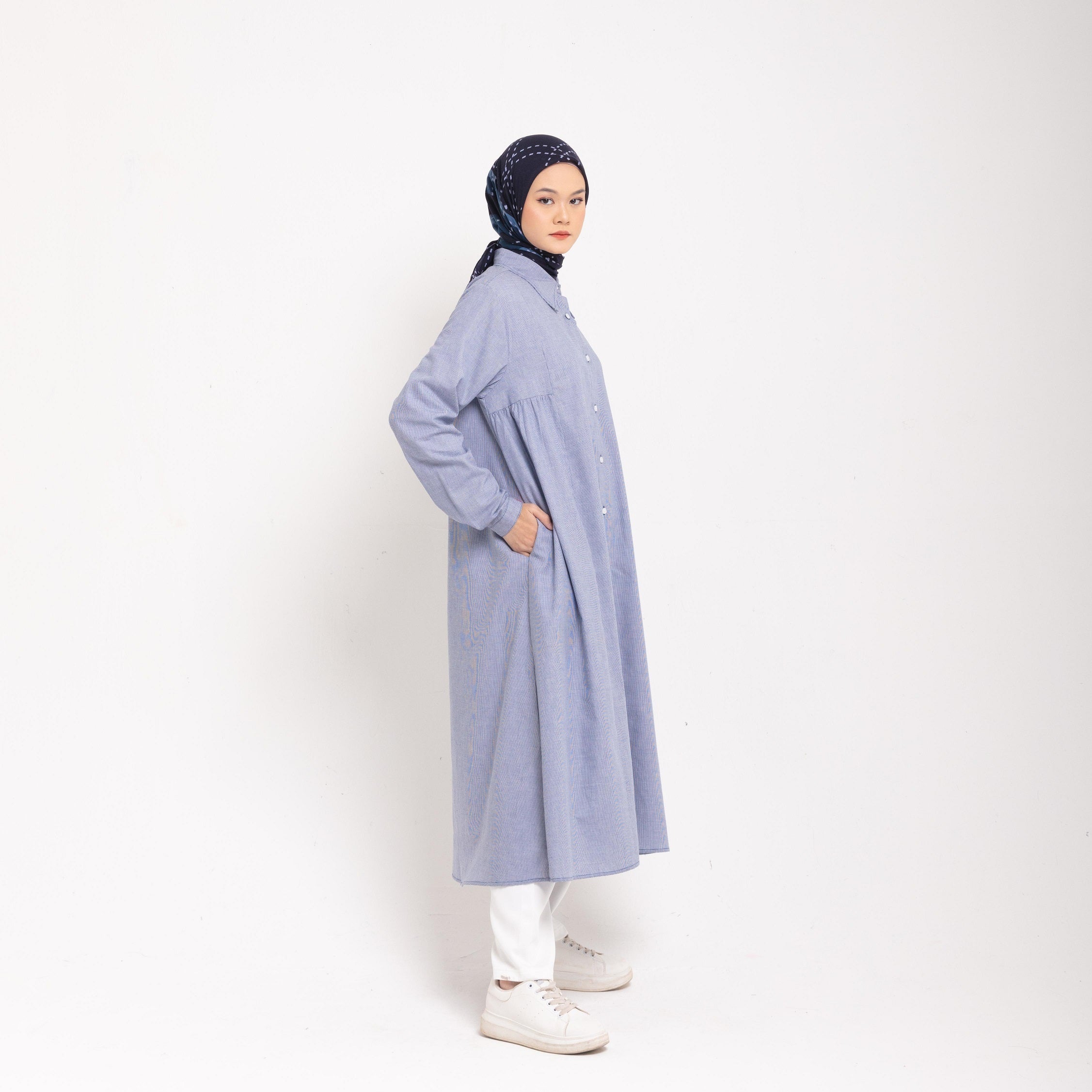 M Dress Katun Houndstooth