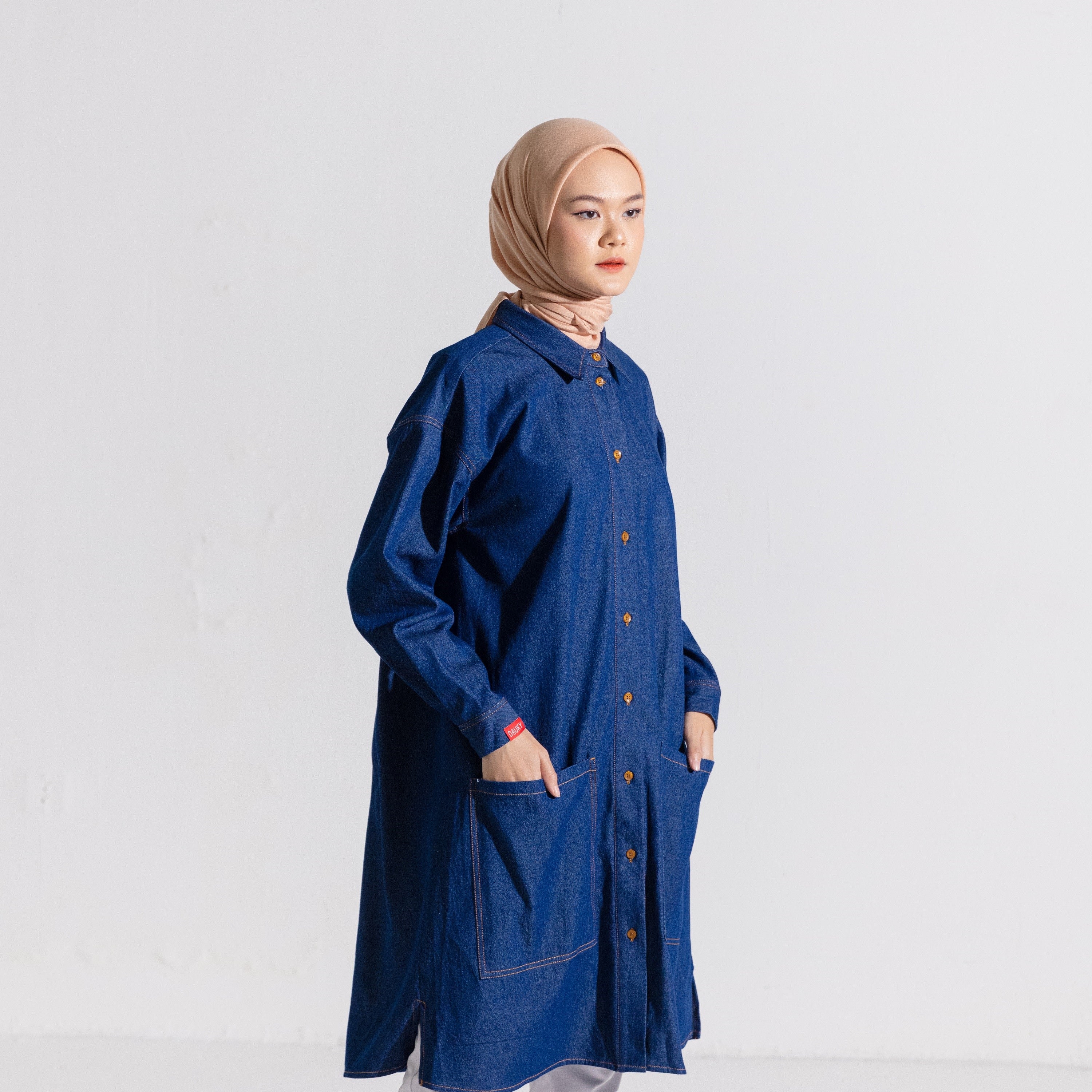 L Tunic Denim - Biru Tua